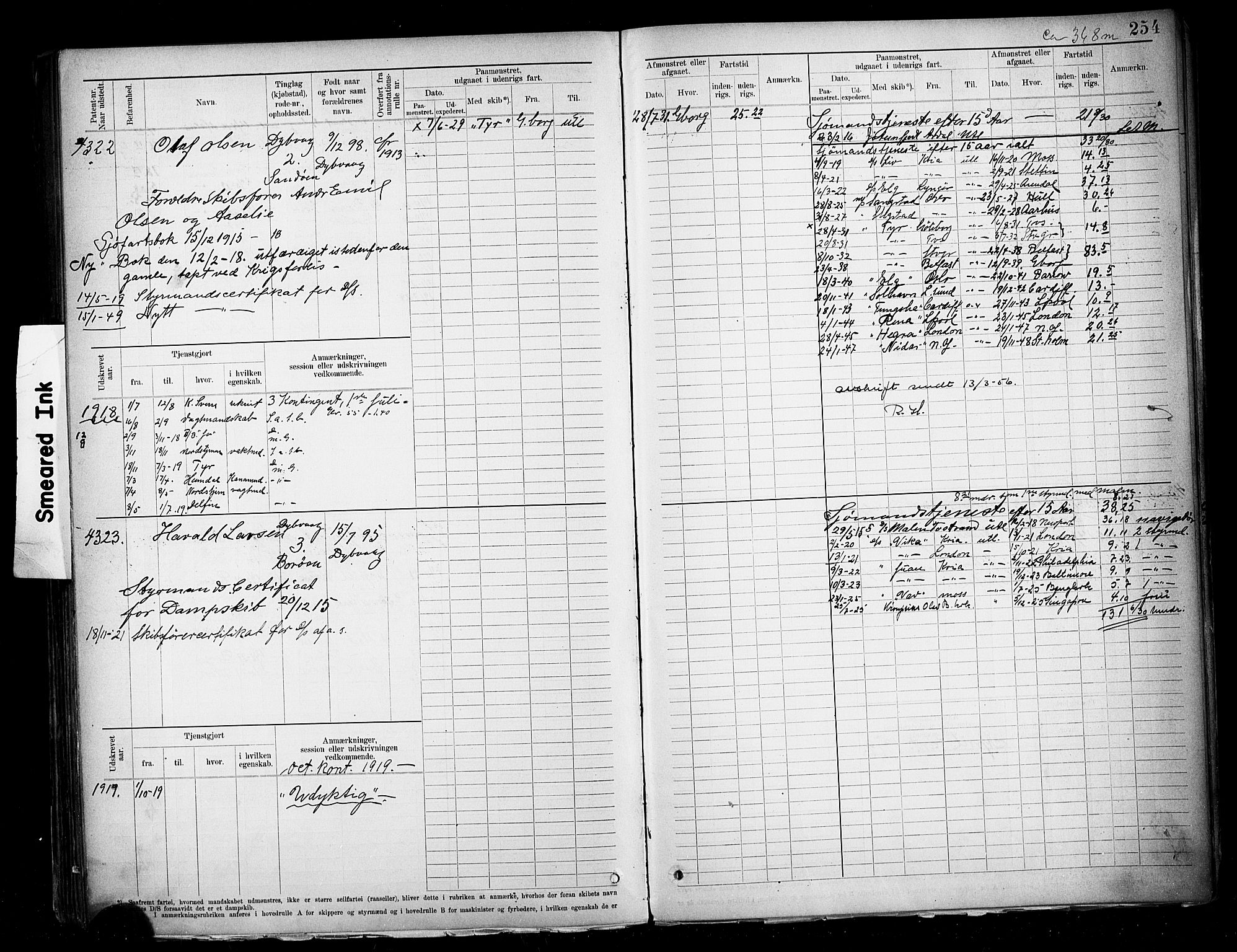 Tvedestrand mønstringskrets, AV/SAK-2031-0011/F/Fb/L0020: Hovedrulle A nr 3819-4409, U-36, 1906-1918, p. 263