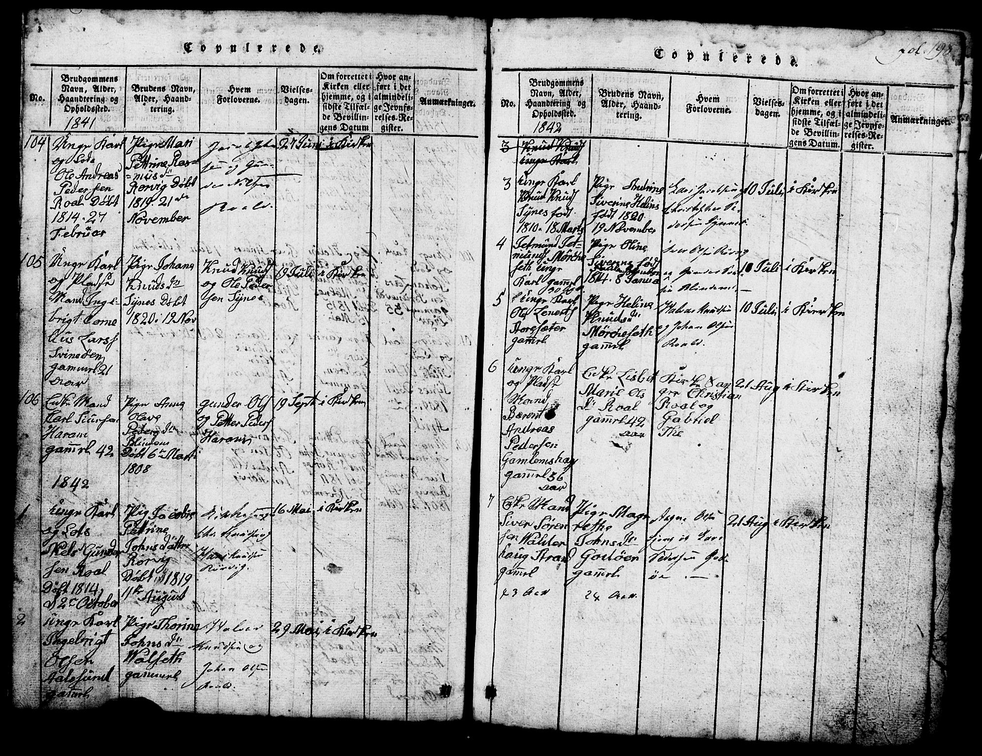 Ministerialprotokoller, klokkerbøker og fødselsregistre - Møre og Romsdal, SAT/A-1454/537/L0520: Parish register (copy) no. 537C01, 1819-1868, p. 198