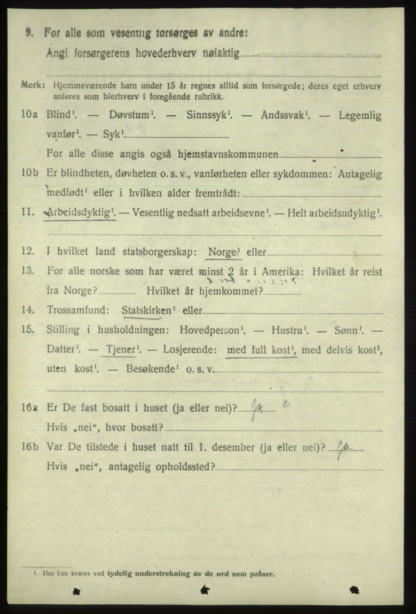 SAB, 1920 census for Skånevik, 1920, p. 6994