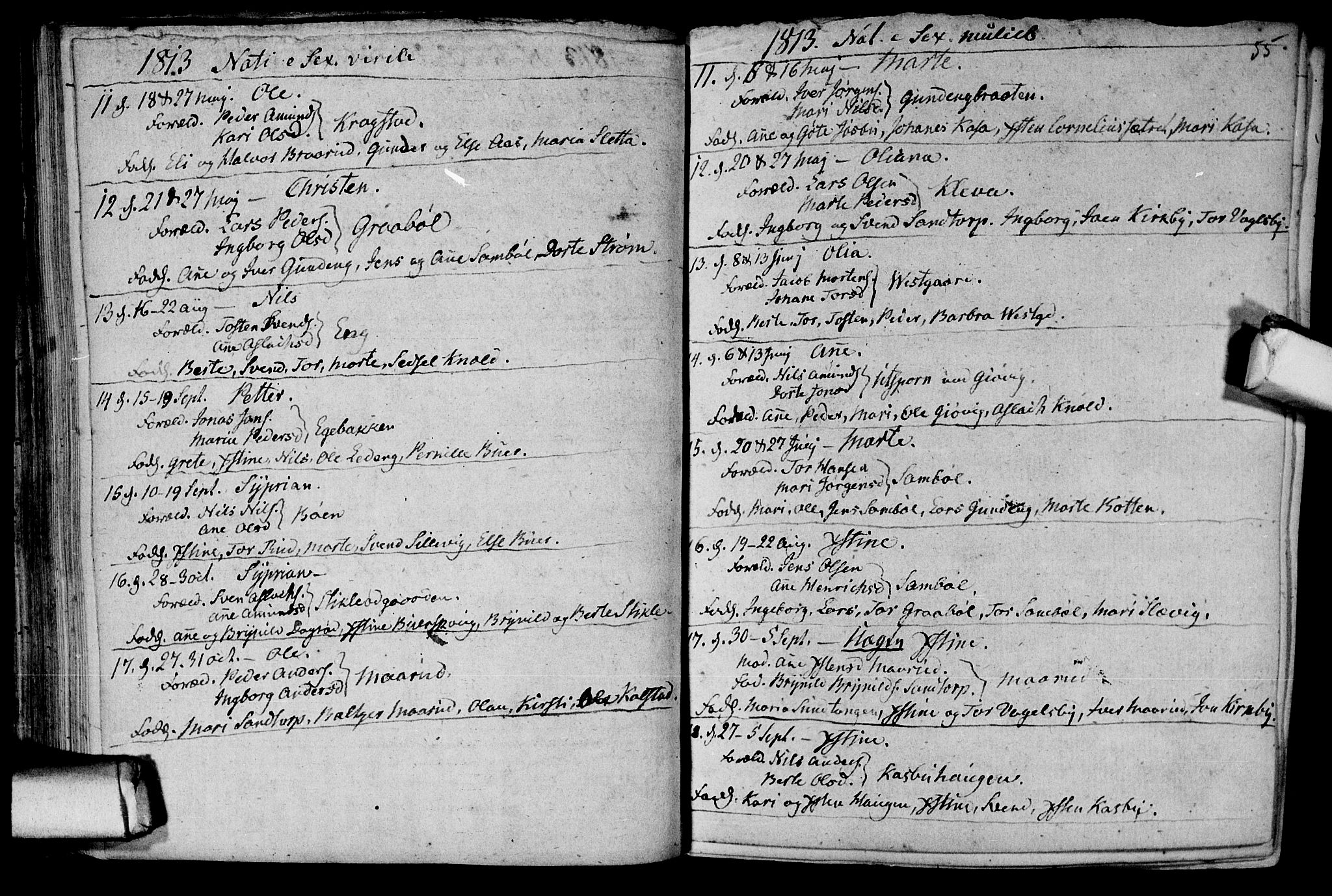 Aremark prestekontor Kirkebøker, AV/SAO-A-10899/F/Fb/L0003: Parish register (official) no.  II 3, 1796-1814, p. 55