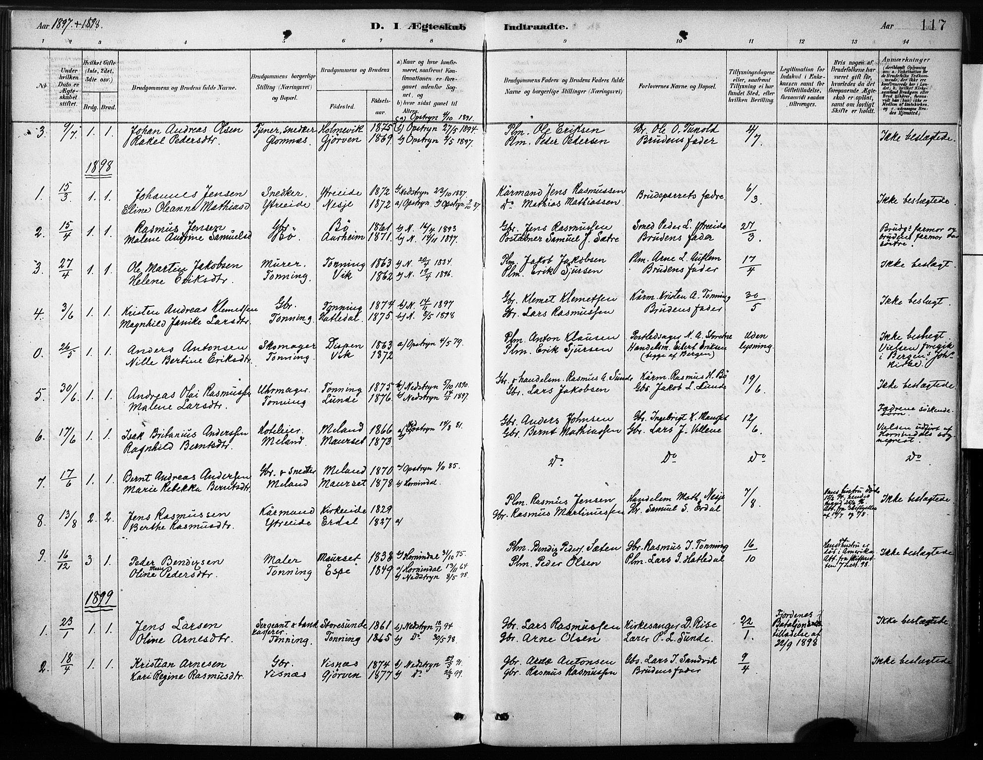 Stryn Sokneprestembete, AV/SAB-A-82501: Parish register (official) no. B 1, 1878-1907, p. 117