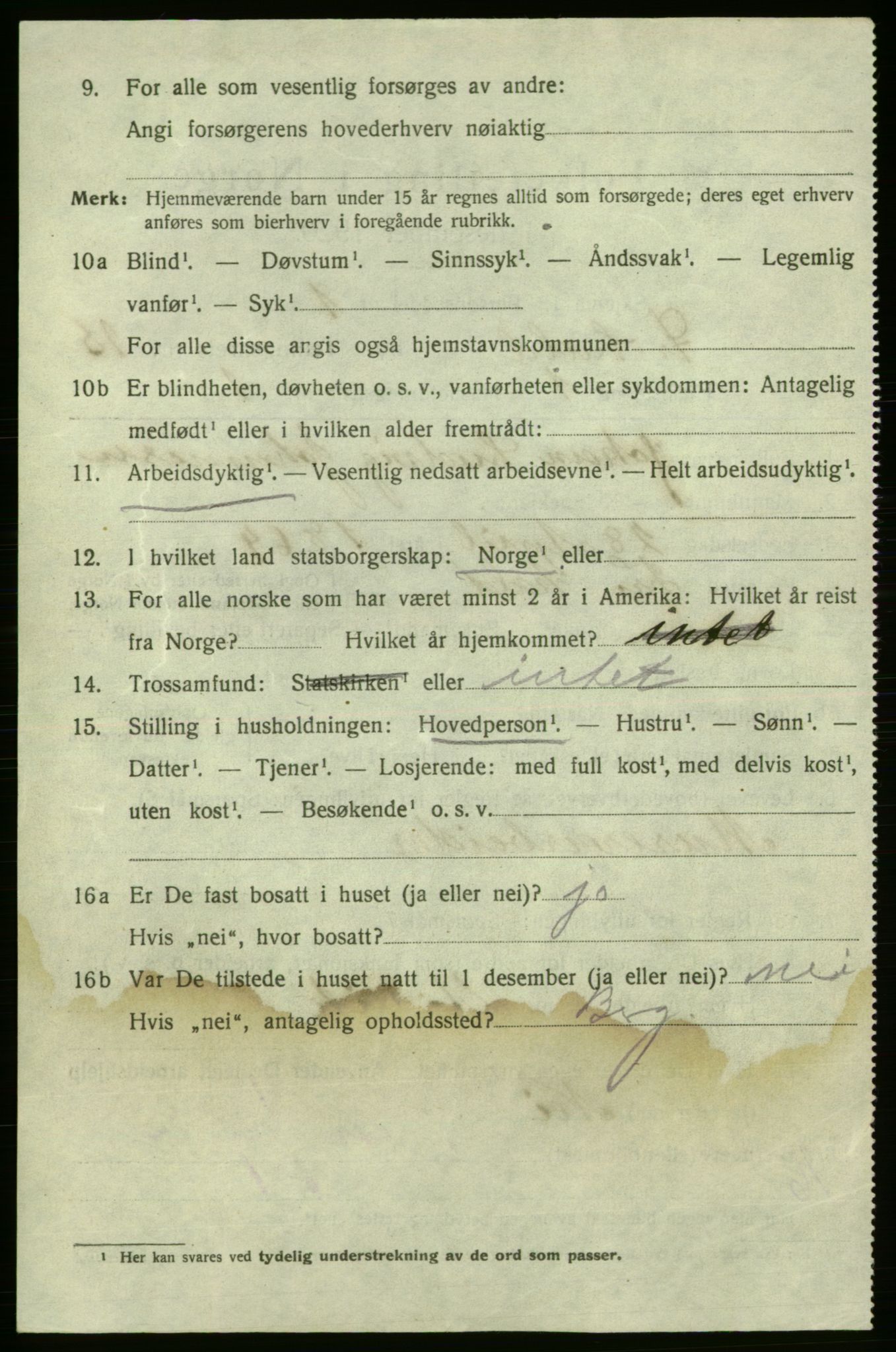 SAO, 1920 census for Fredrikshald, 1920, p. 20664