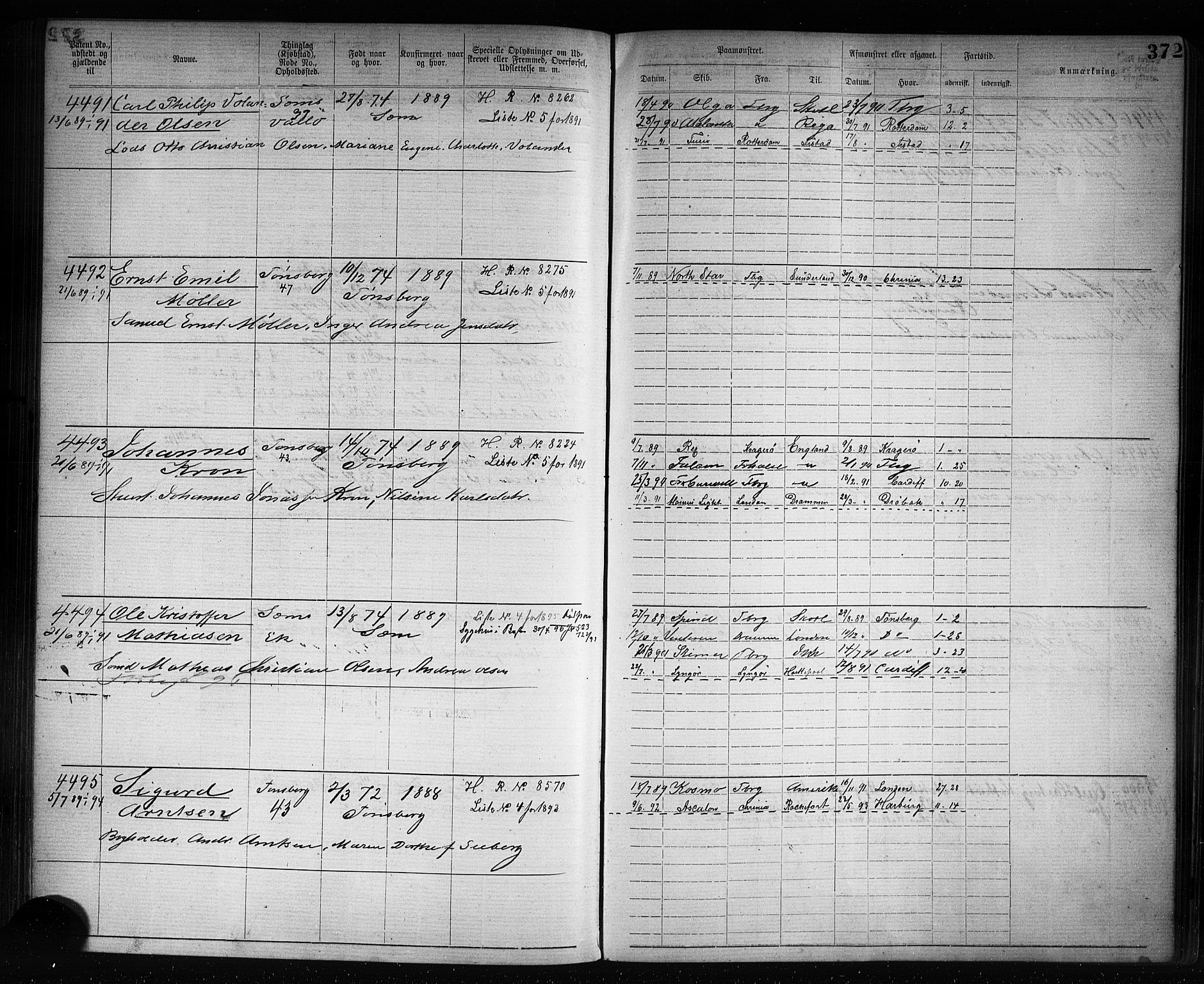 Tønsberg innrulleringskontor, AV/SAKO-A-786/F/Fb/L0007: Annotasjonsrulle Patent nr. 2636-5150, 1881-1892, p. 373