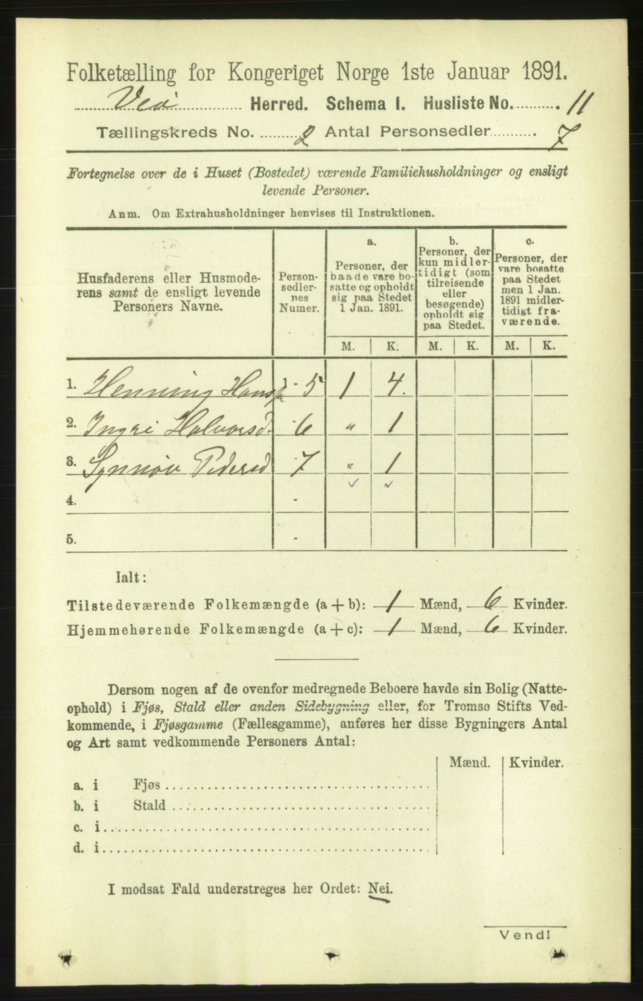 RA, 1891 census for 1541 Veøy, 1891, p. 662