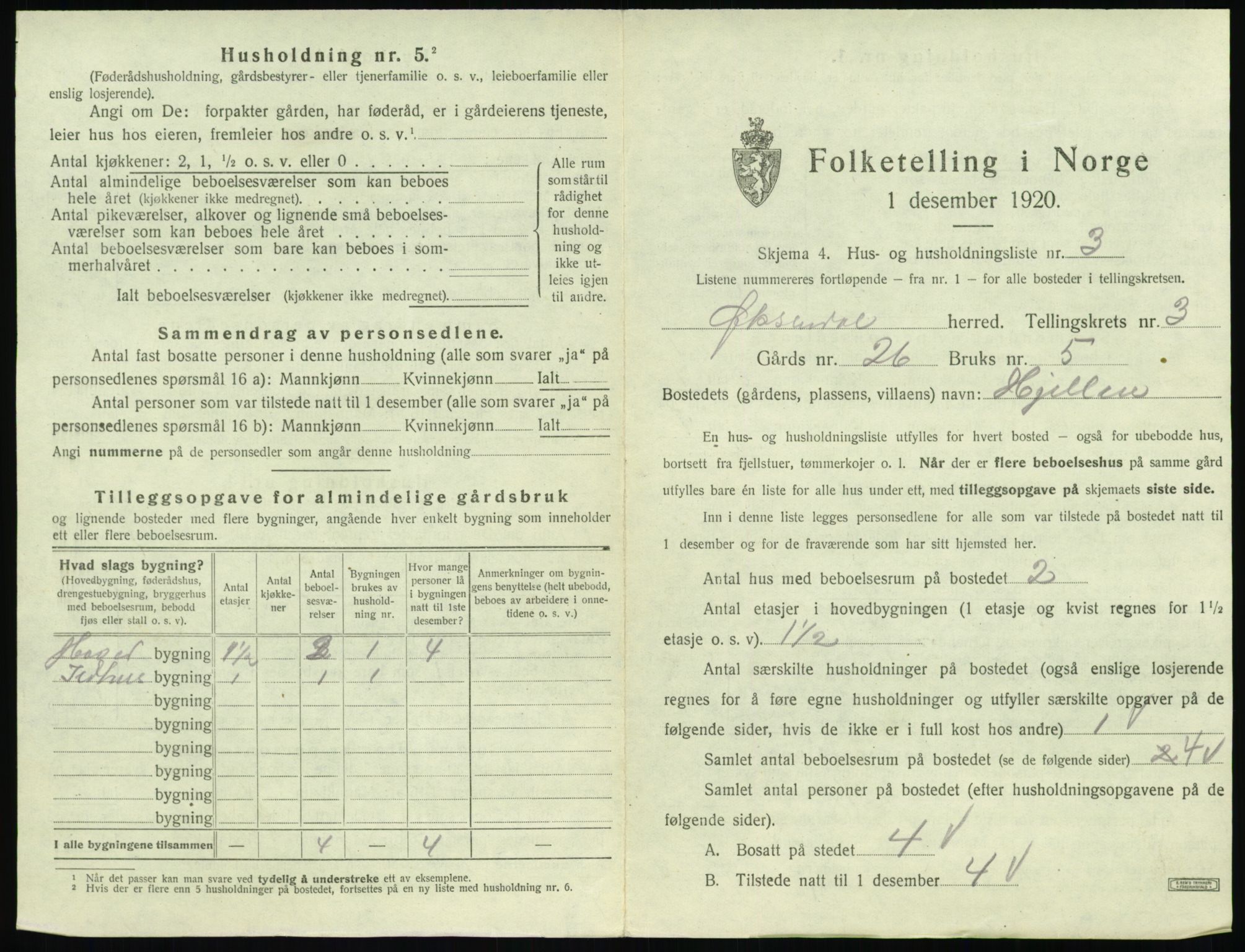 SAT, 1920 census for Øksendal, 1920, p. 183