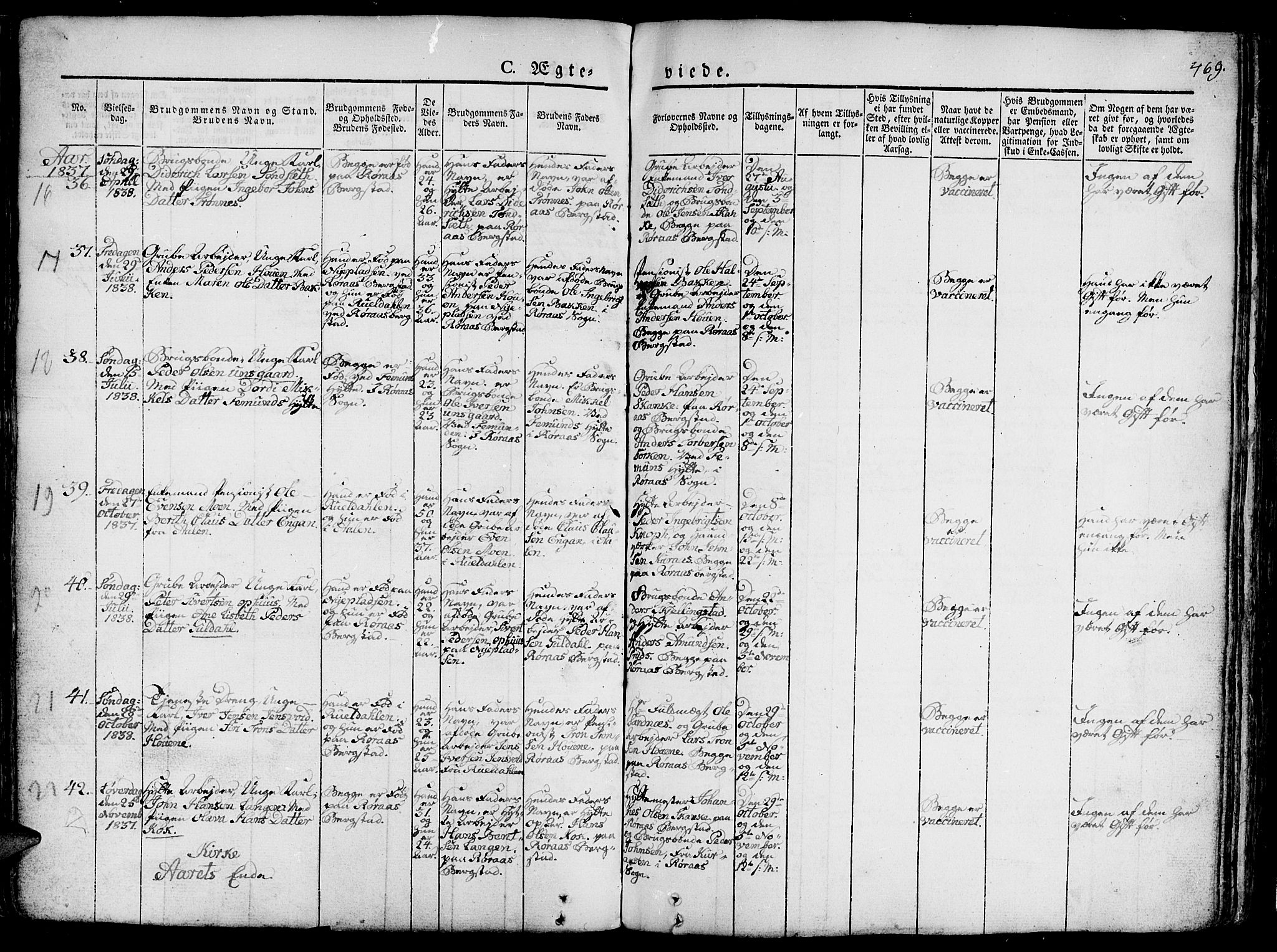 Ministerialprotokoller, klokkerbøker og fødselsregistre - Sør-Trøndelag, SAT/A-1456/681/L0939: Parish register (copy) no. 681C03, 1829-1855, p. 469