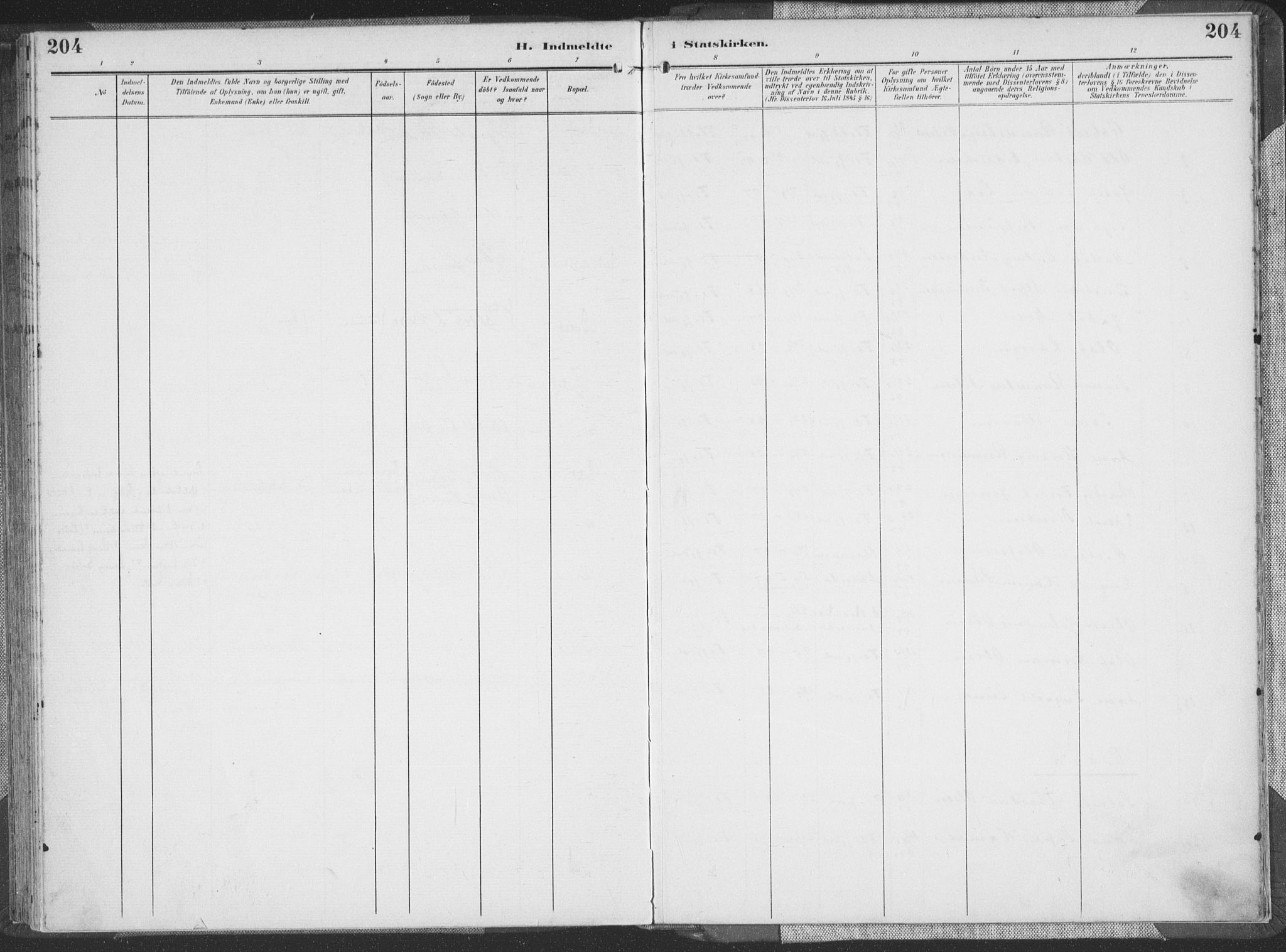 Flekkefjord sokneprestkontor, SAK/1111-0012/F/Fa/Faa/L0002: Parish register (official) no. A 2, 1900-1912, p. 204