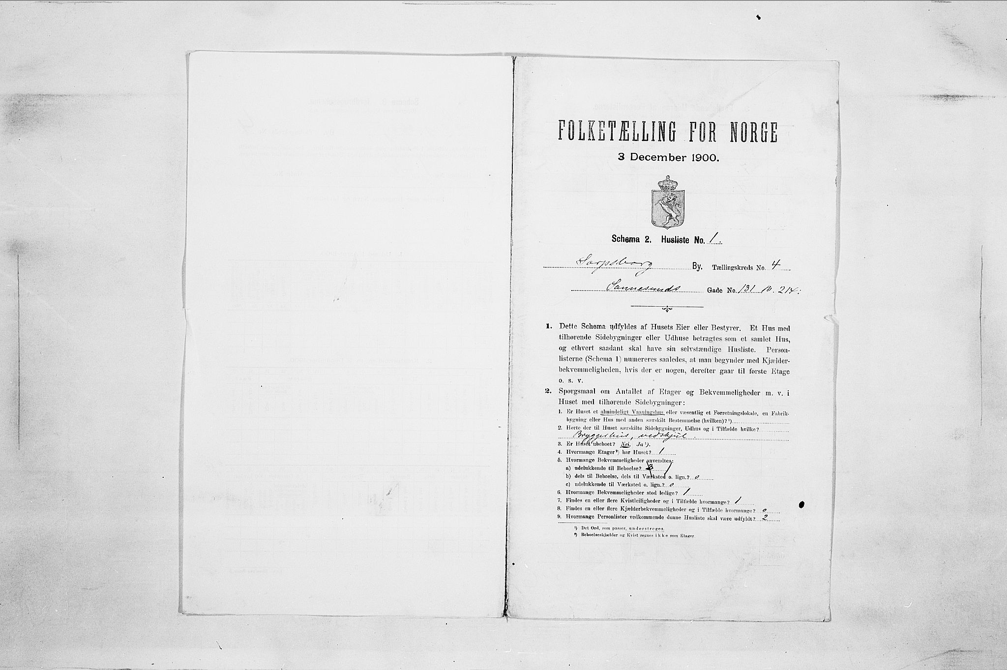 SAO, 1900 census for Sarpsborg, 1900, p. 832