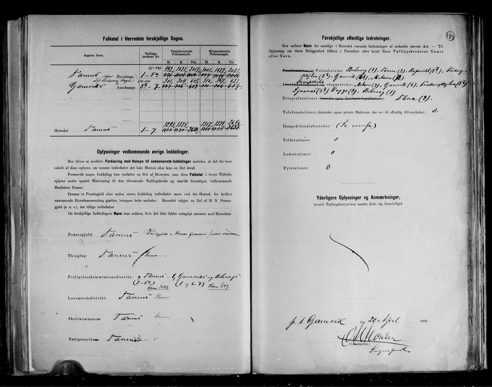 RA, 1891 census for 2025 Tana, 1891, p. 3