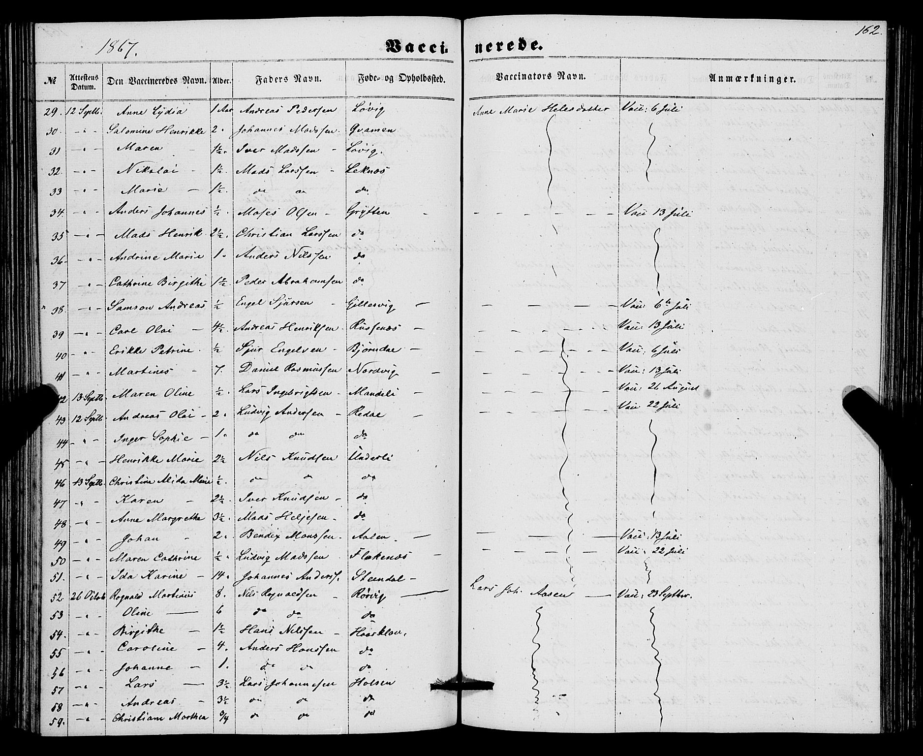 Førde sokneprestembete, SAB/A-79901/H/Haa/Haaa/L0010: Parish register (official) no. A 10, 1861-1876, p. 162