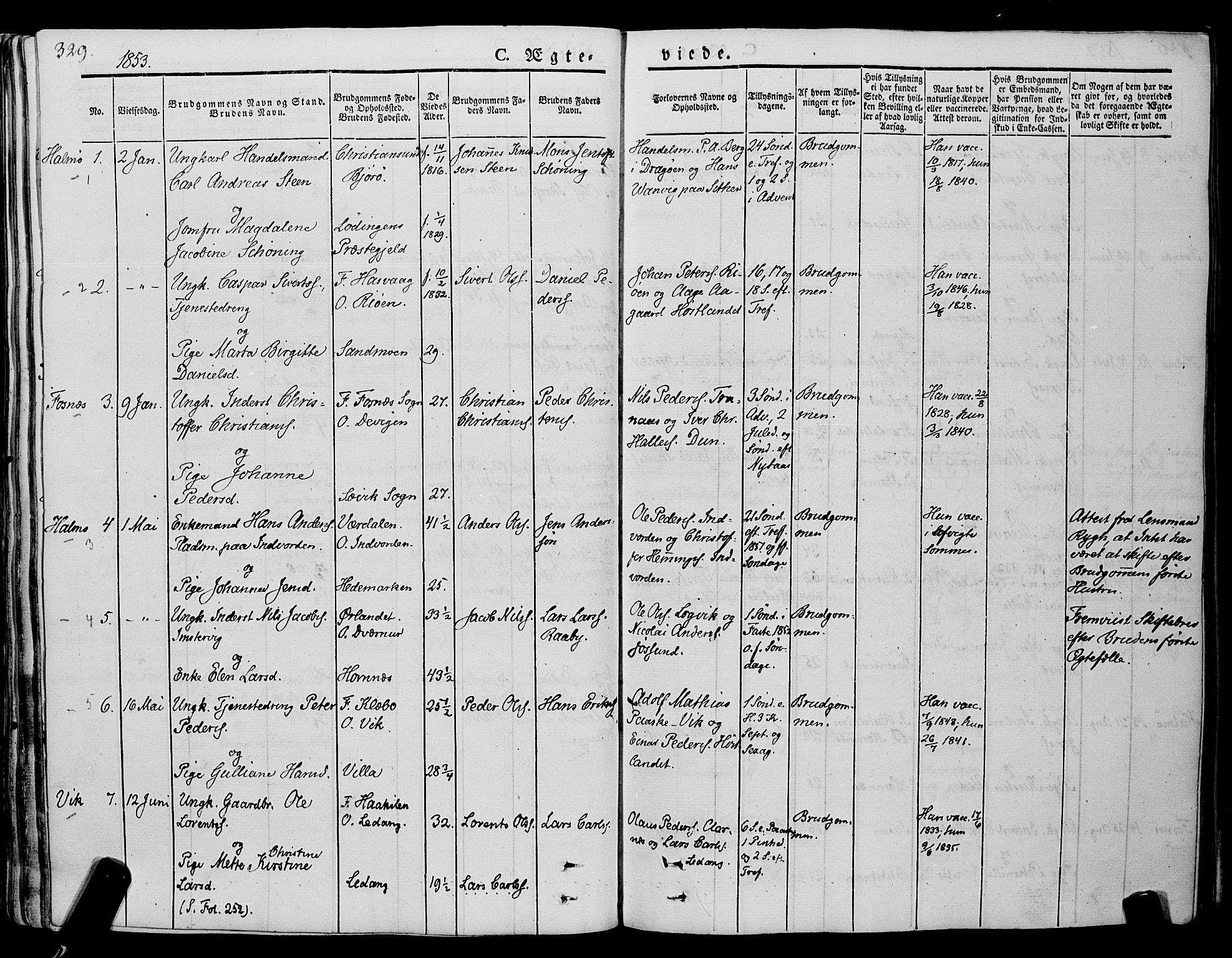 Ministerialprotokoller, klokkerbøker og fødselsregistre - Nord-Trøndelag, SAT/A-1458/773/L0614: Parish register (official) no. 773A05, 1831-1856, p. 329
