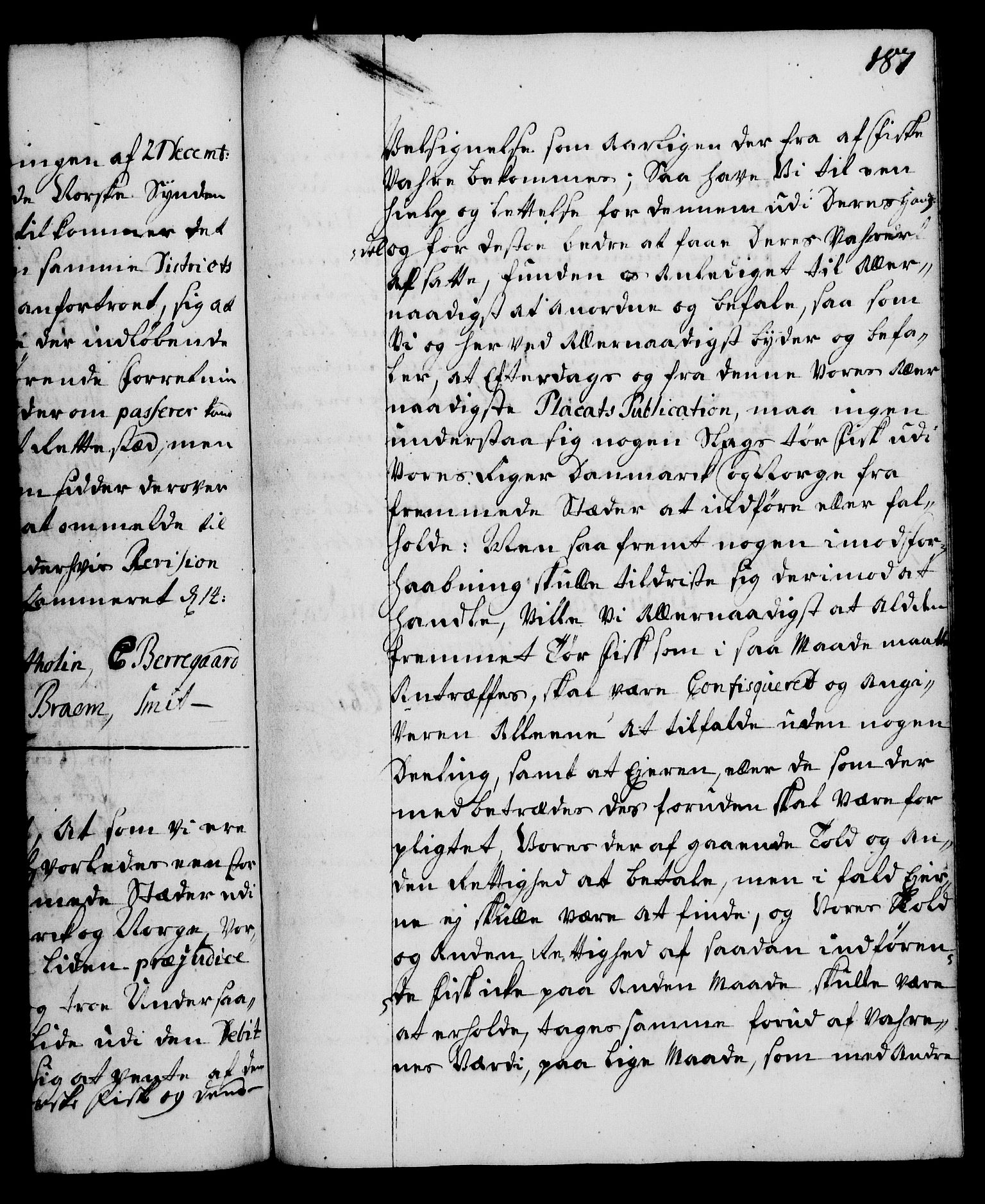 Rentekammeret, Kammerkanselliet, RA/EA-3111/G/Gg/Gga/L0003: Norsk ekspedisjonsprotokoll med register (merket RK 53.3), 1727-1734, p. 187