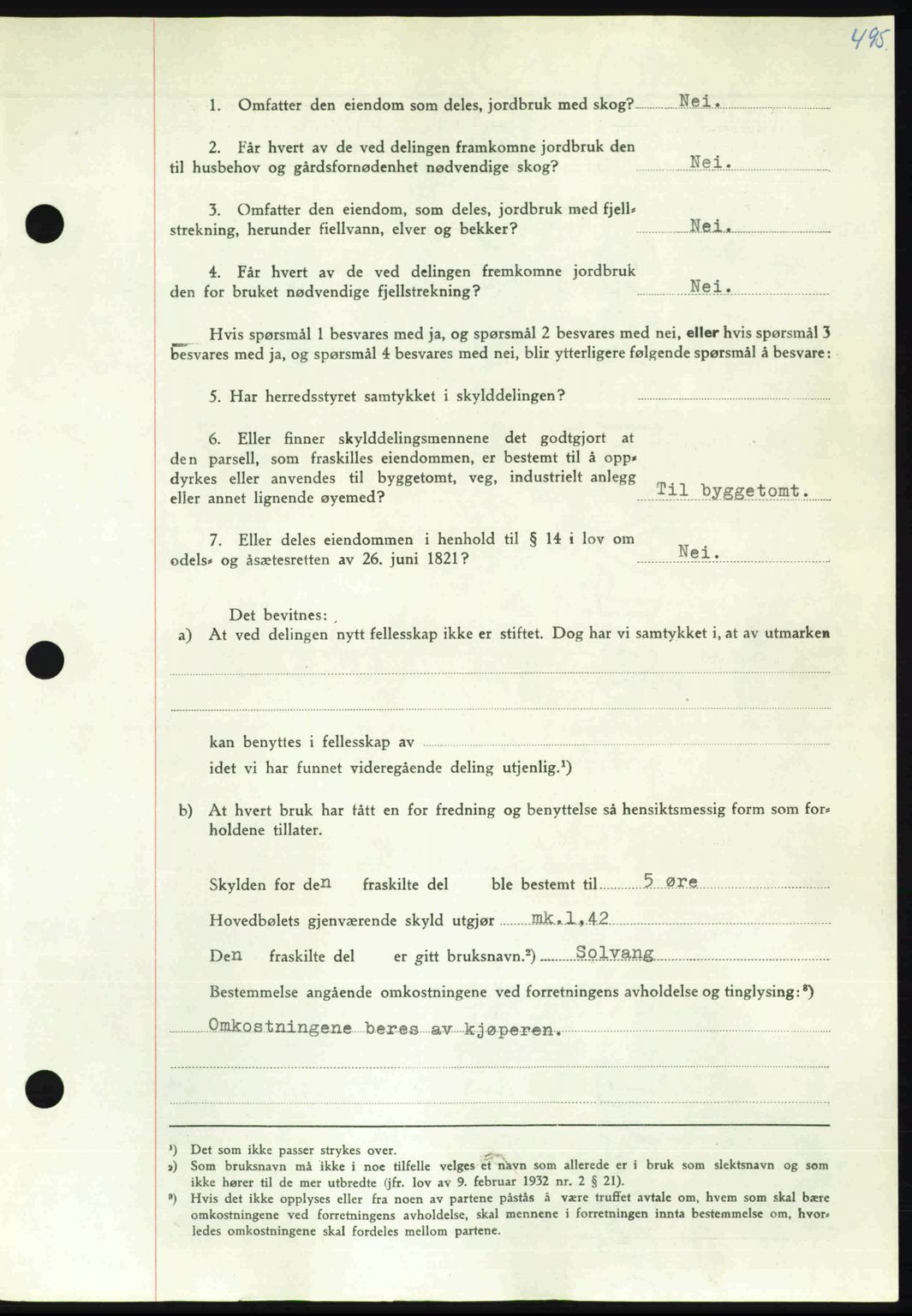 Nordmøre sorenskriveri, AV/SAT-A-4132/1/2/2Ca: Mortgage book no. A106, 1947-1947, Diary no: : 2405/1947