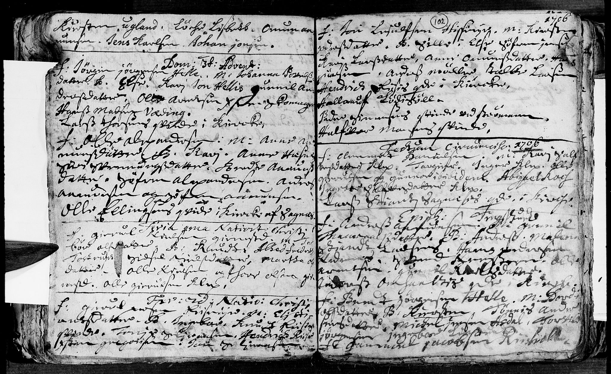 Øyestad sokneprestkontor, AV/SAK-1111-0049/F/Fa/L0002: Parish register (official) no. A 2, 1692-1722, p. 102