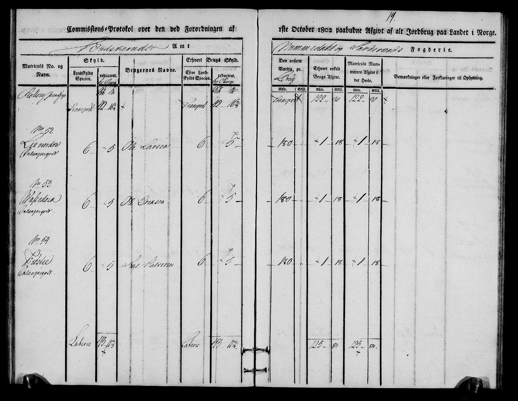 Rentekammeret inntil 1814, Realistisk ordnet avdeling, RA/EA-4070/N/Ne/Nea/L0056a: Numedal og Sandsvær fogderi. Kommisjonsprotokoll for Rollag hovedsogn og Veggli anneks, 1803, p. 20