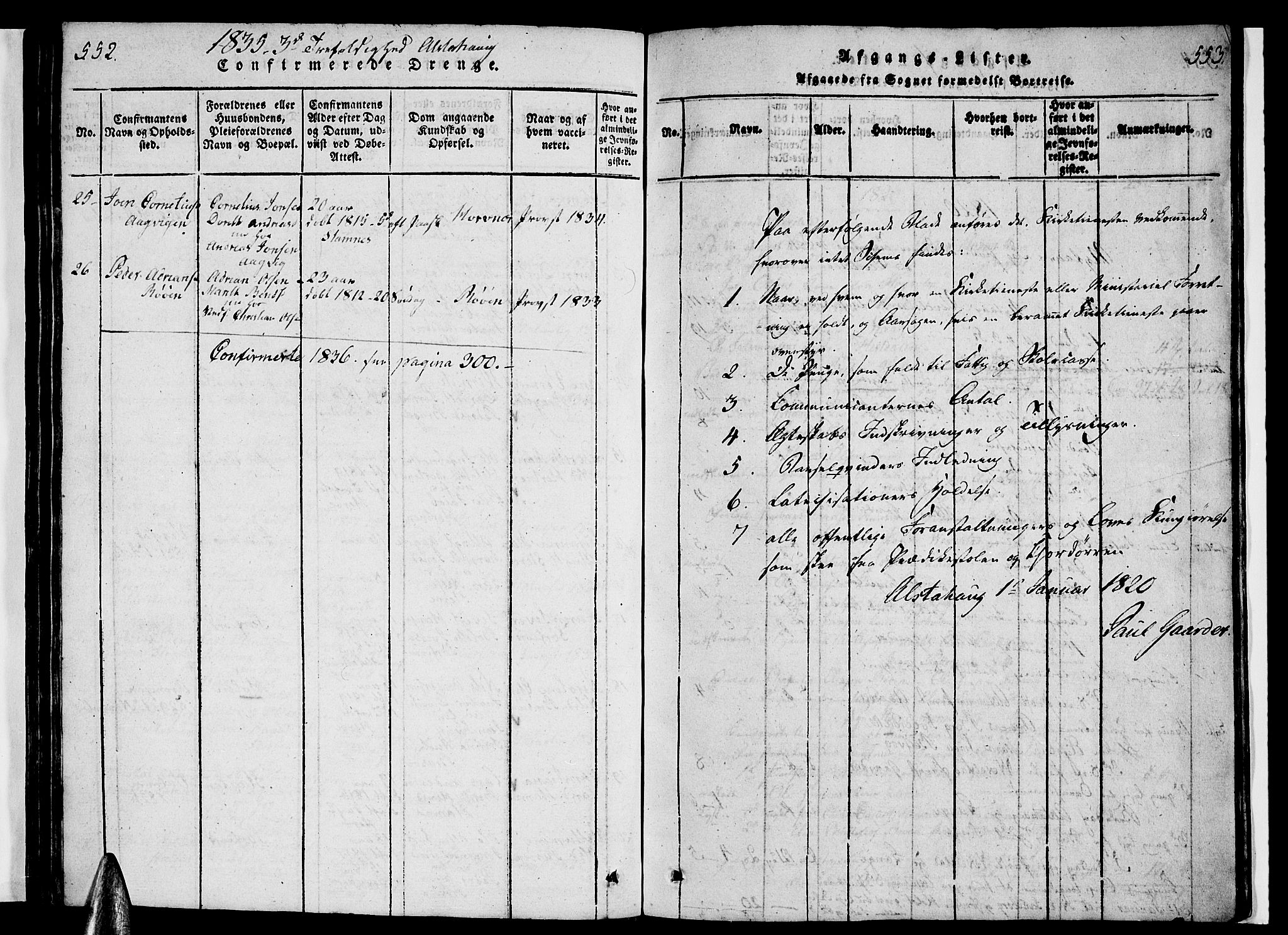 Ministerialprotokoller, klokkerbøker og fødselsregistre - Nordland, SAT/A-1459/830/L0457: Parish register (copy) no. 830C01 /1, 1820-1842, p. 552-553