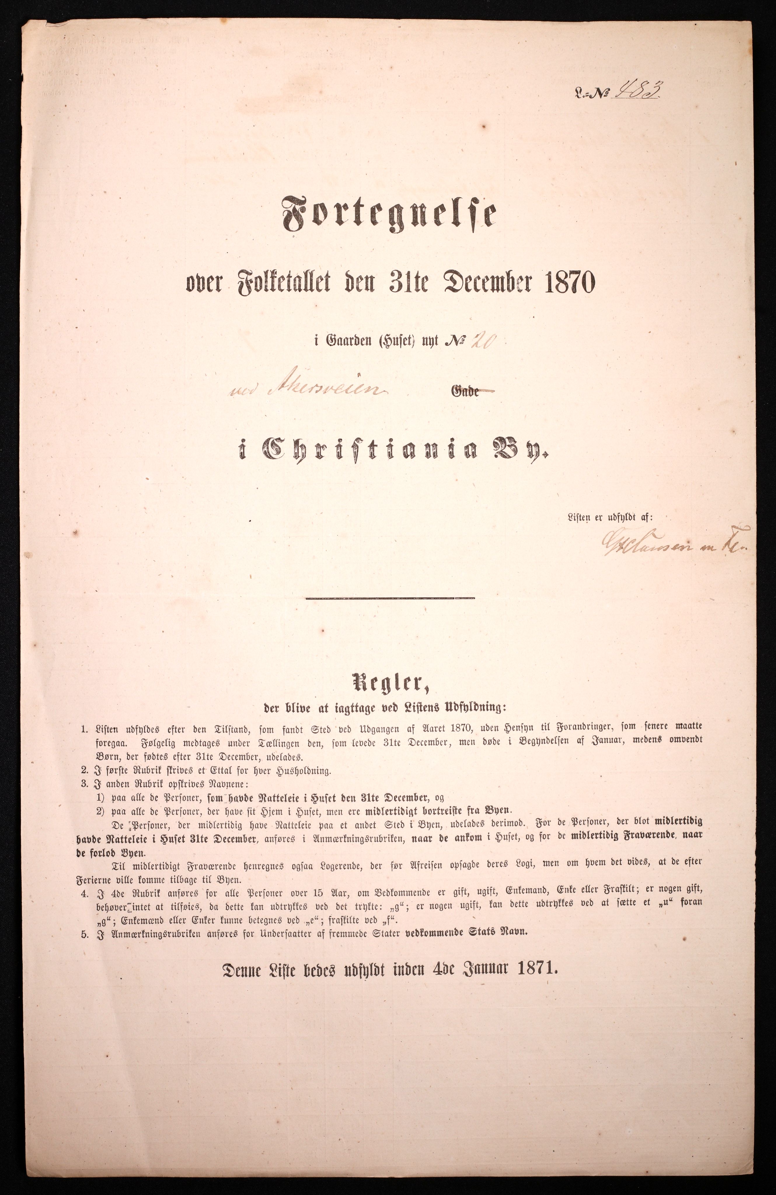 RA, 1870 census for 0301 Kristiania, 1870, p. 252