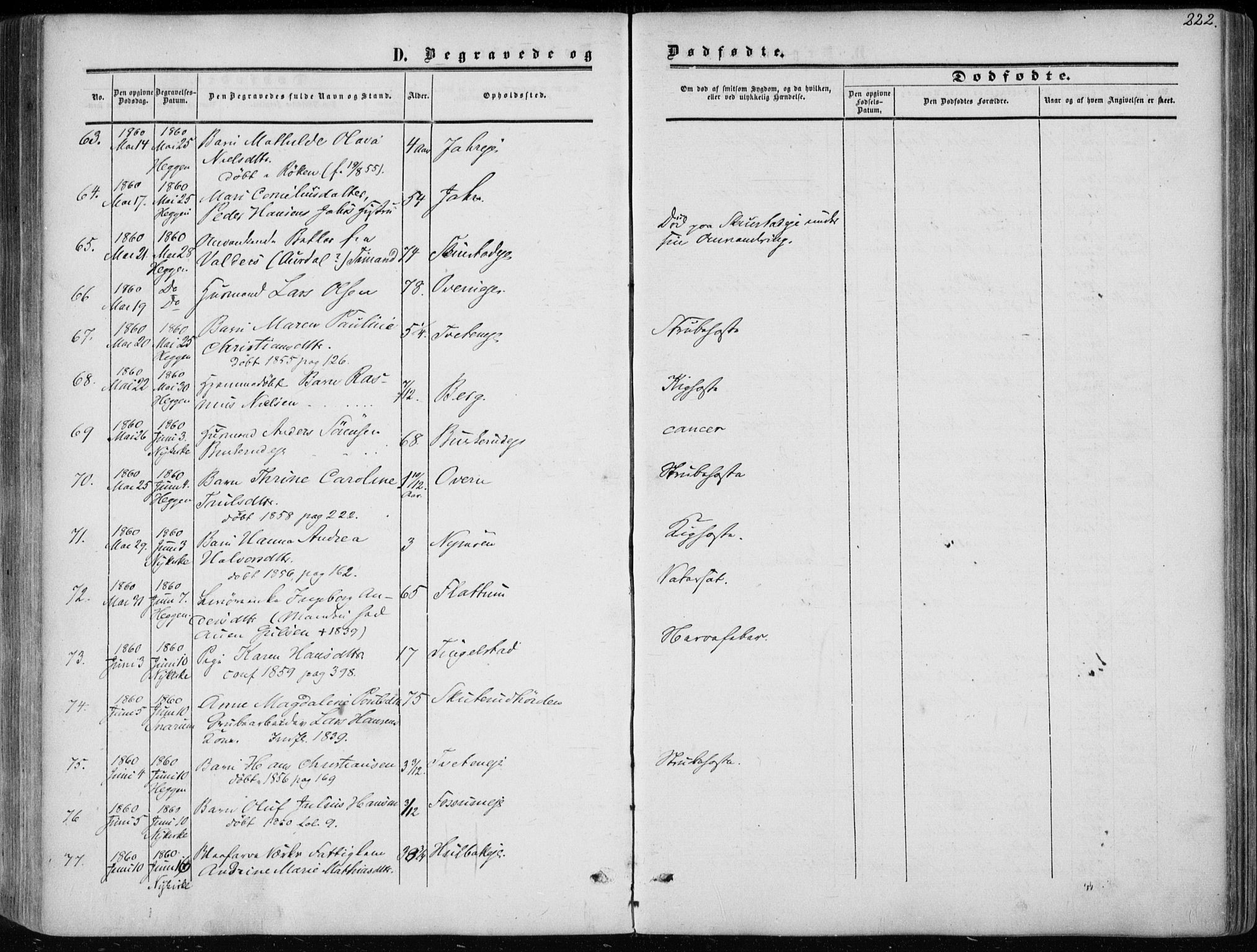 Modum kirkebøker, AV/SAKO-A-234/F/Fa/L0009: Parish register (official) no. 9, 1860-1864, p. 222