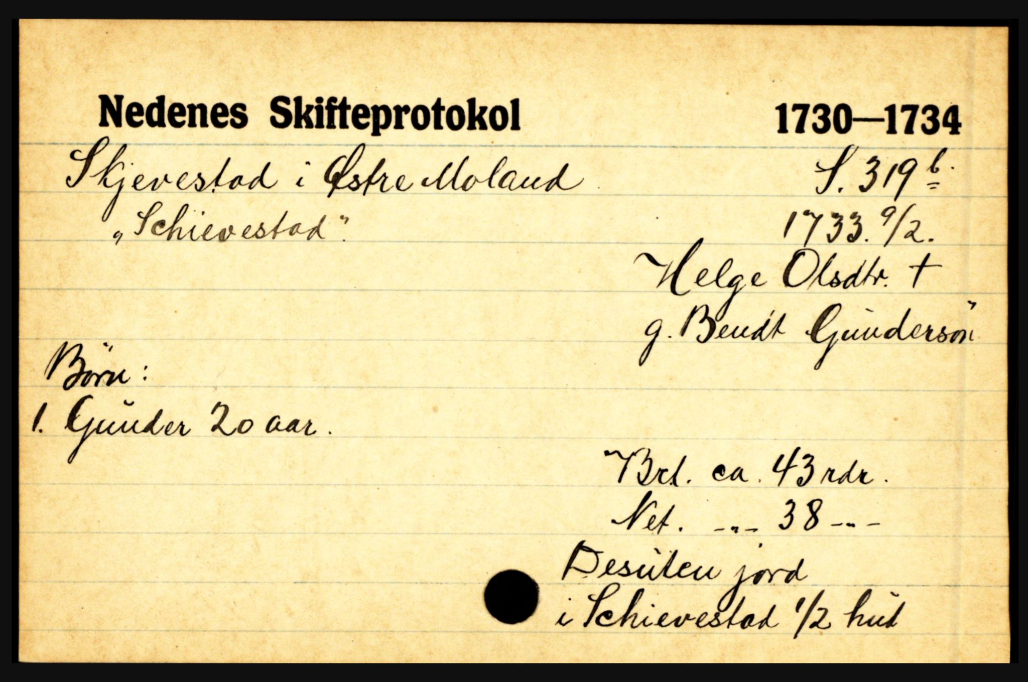 Nedenes sorenskriveri før 1824, AV/SAK-1221-0007/H, p. 26987