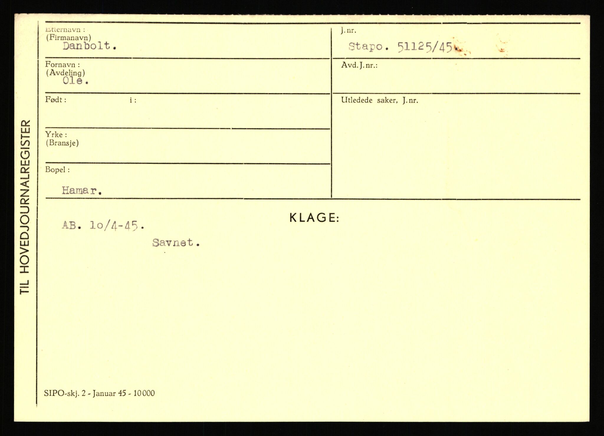 Statspolitiet - Hovedkontoret / Osloavdelingen, AV/RA-S-1329/C/Ca/L0003: Brechan - Eichinger	, 1943-1945, p. 3073