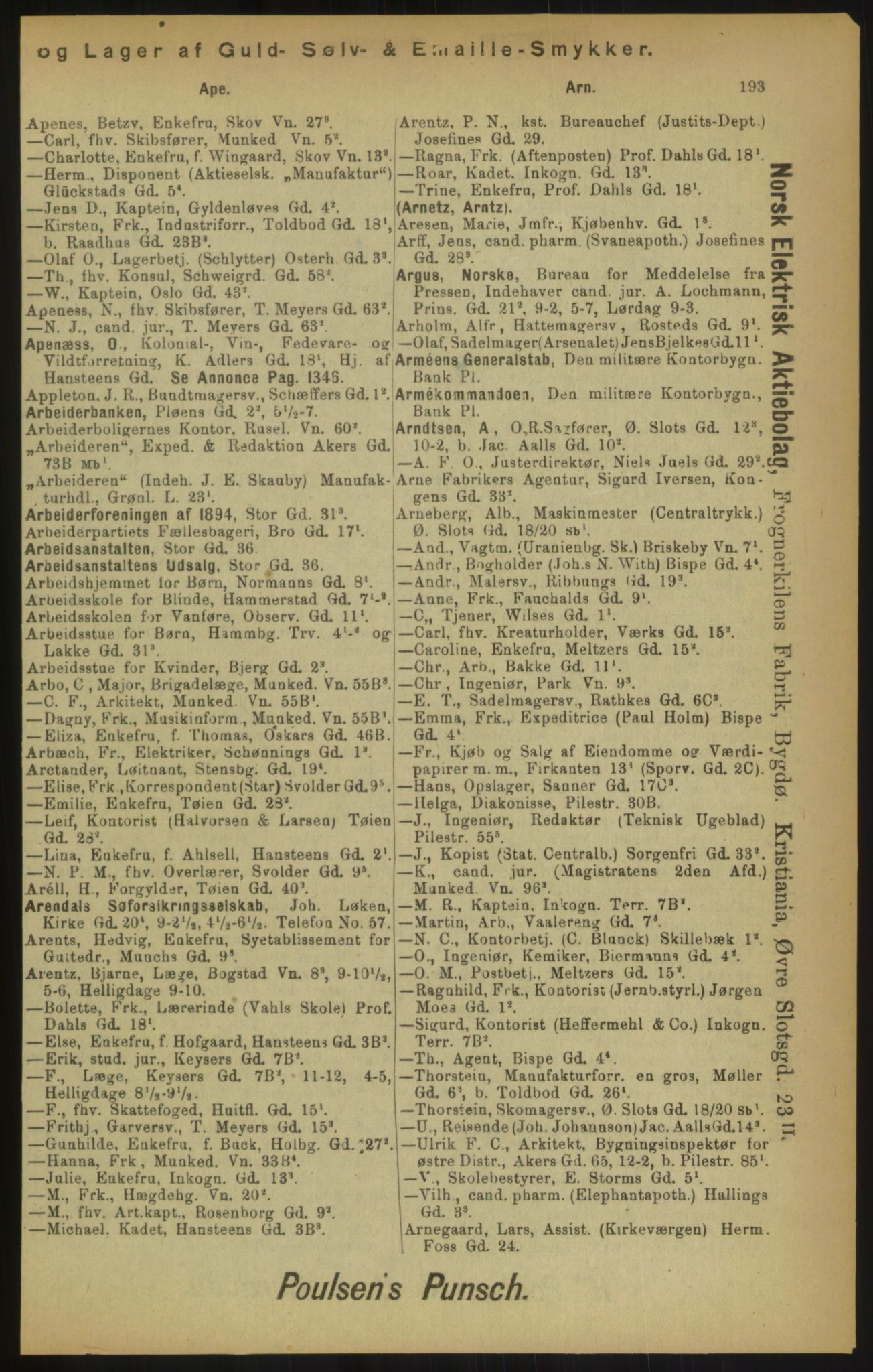 Kristiania/Oslo adressebok, PUBL/-, 1900, p. 193