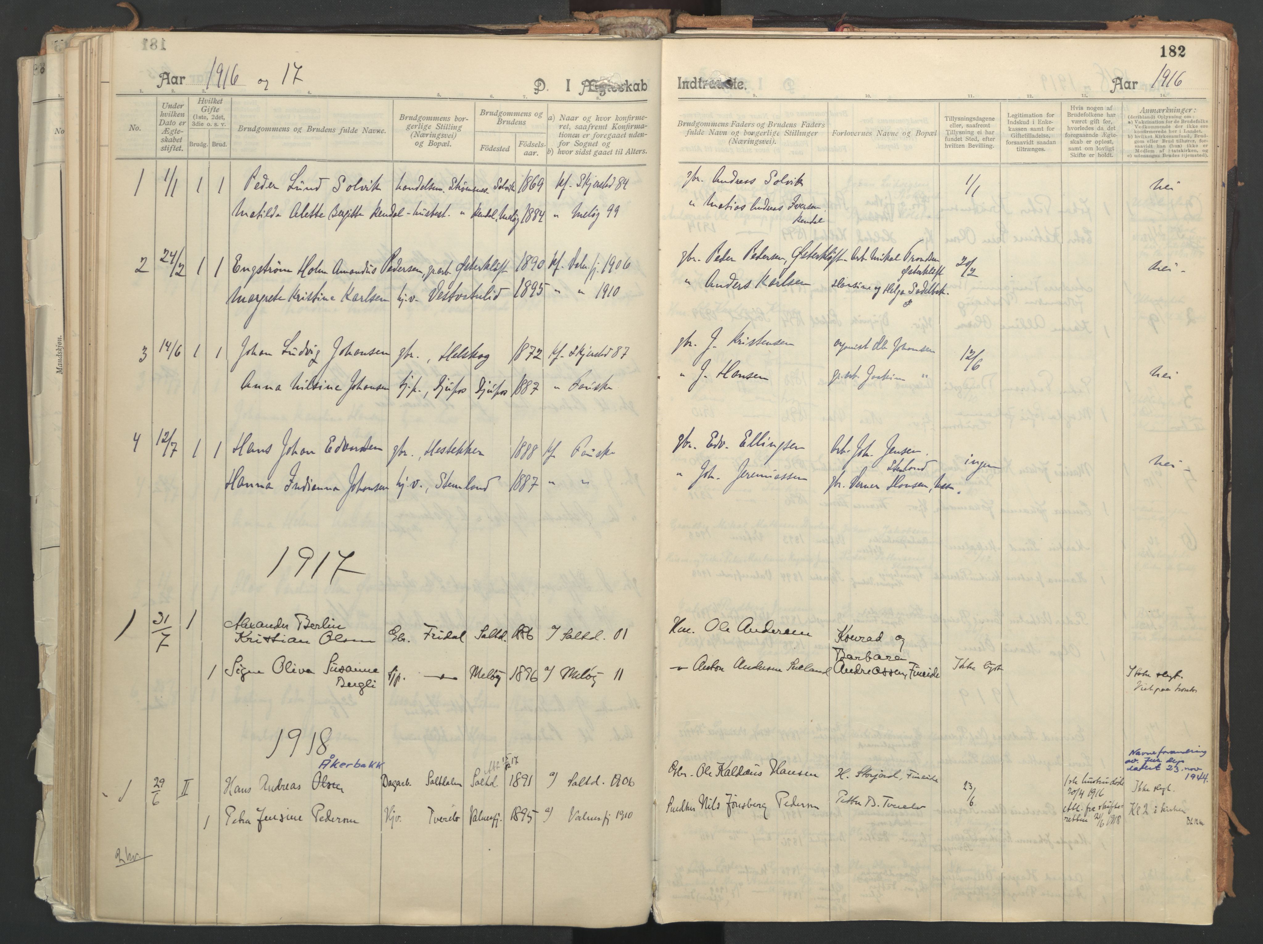 Ministerialprotokoller, klokkerbøker og fødselsregistre - Nordland, AV/SAT-A-1459/851/L0724: Parish register (official) no. 851A01, 1901-1922, p. 182