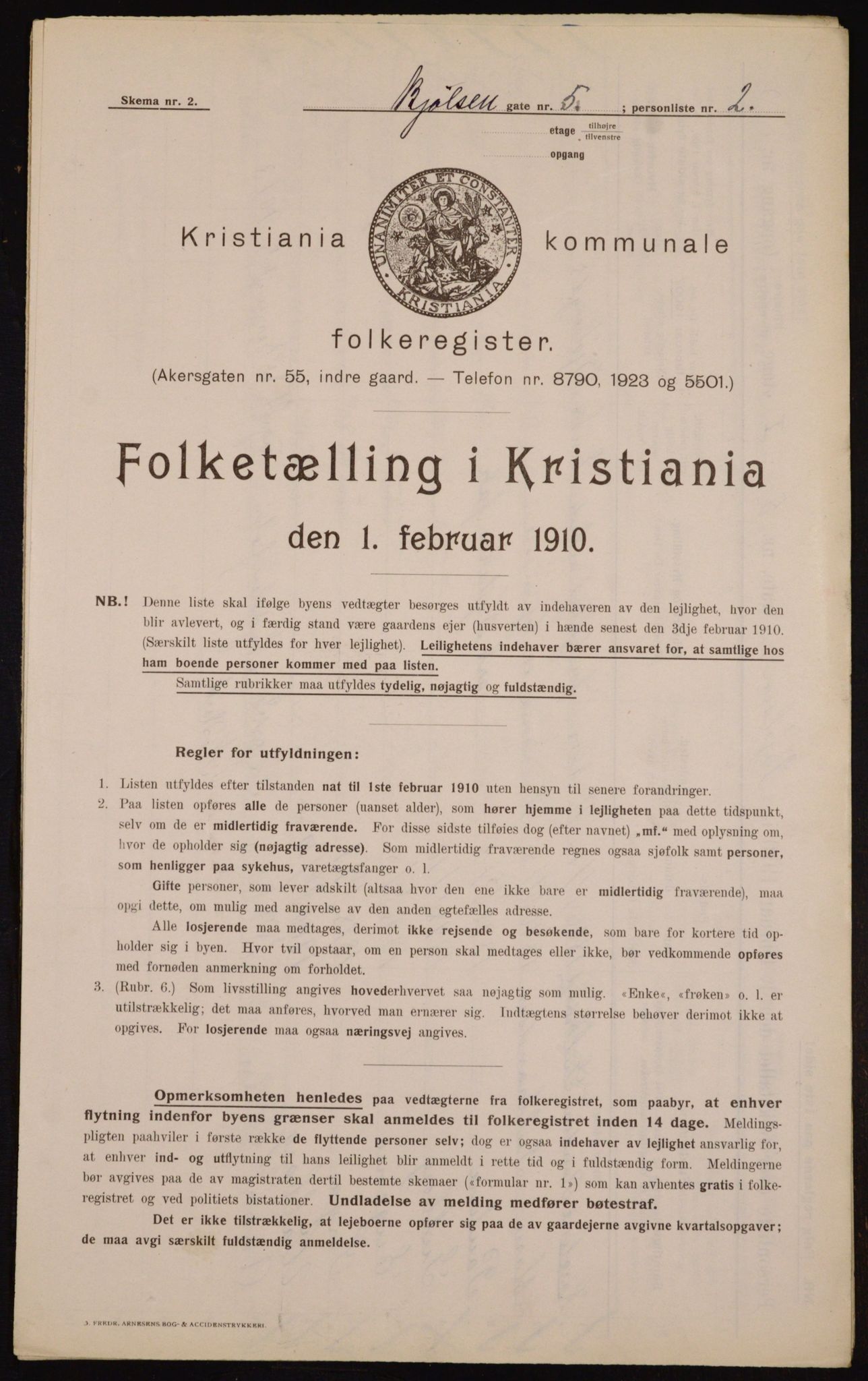 OBA, Municipal Census 1910 for Kristiania, 1910, p. 6250