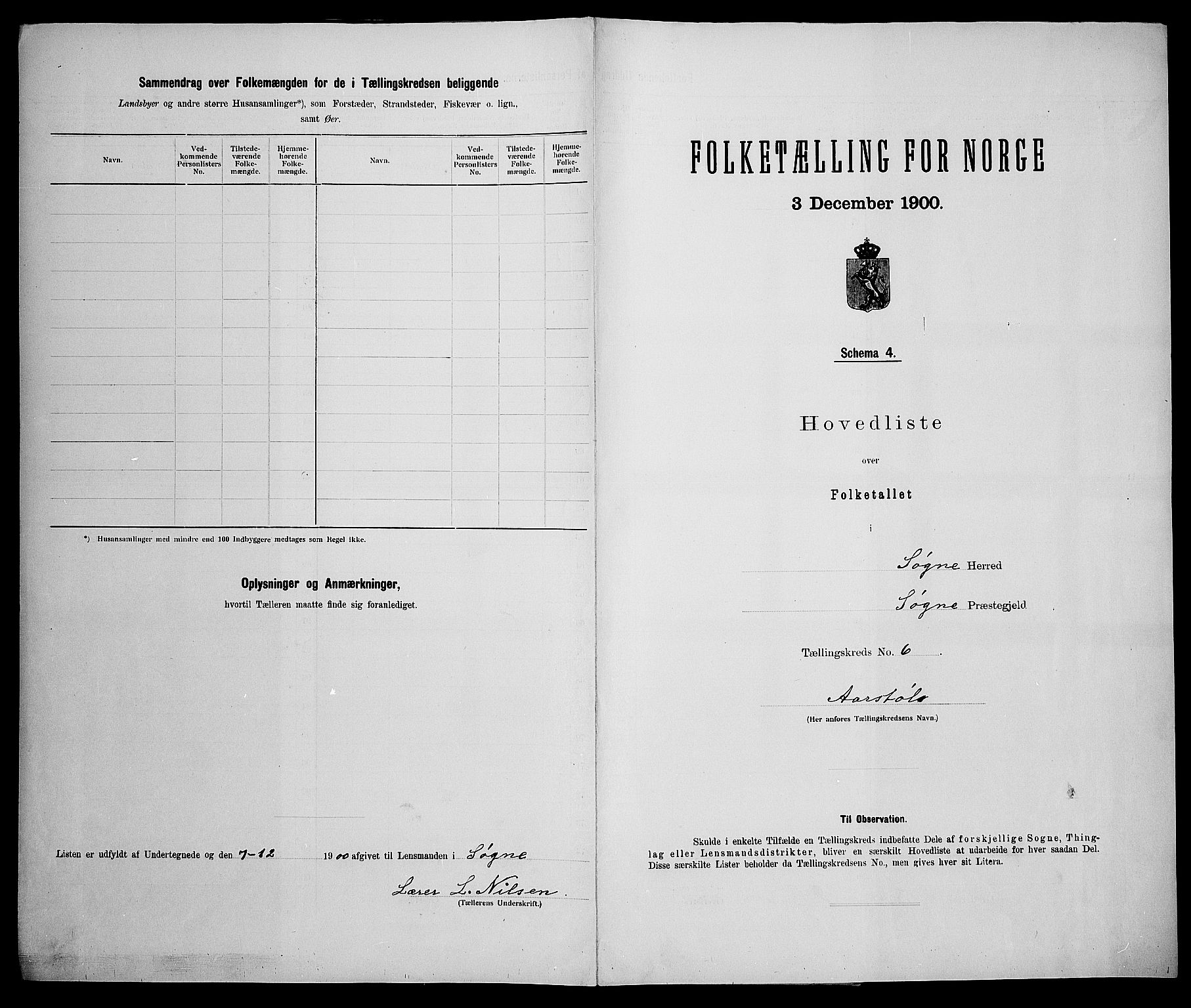 SAK, 1900 census for Søgne, 1900, p. 35