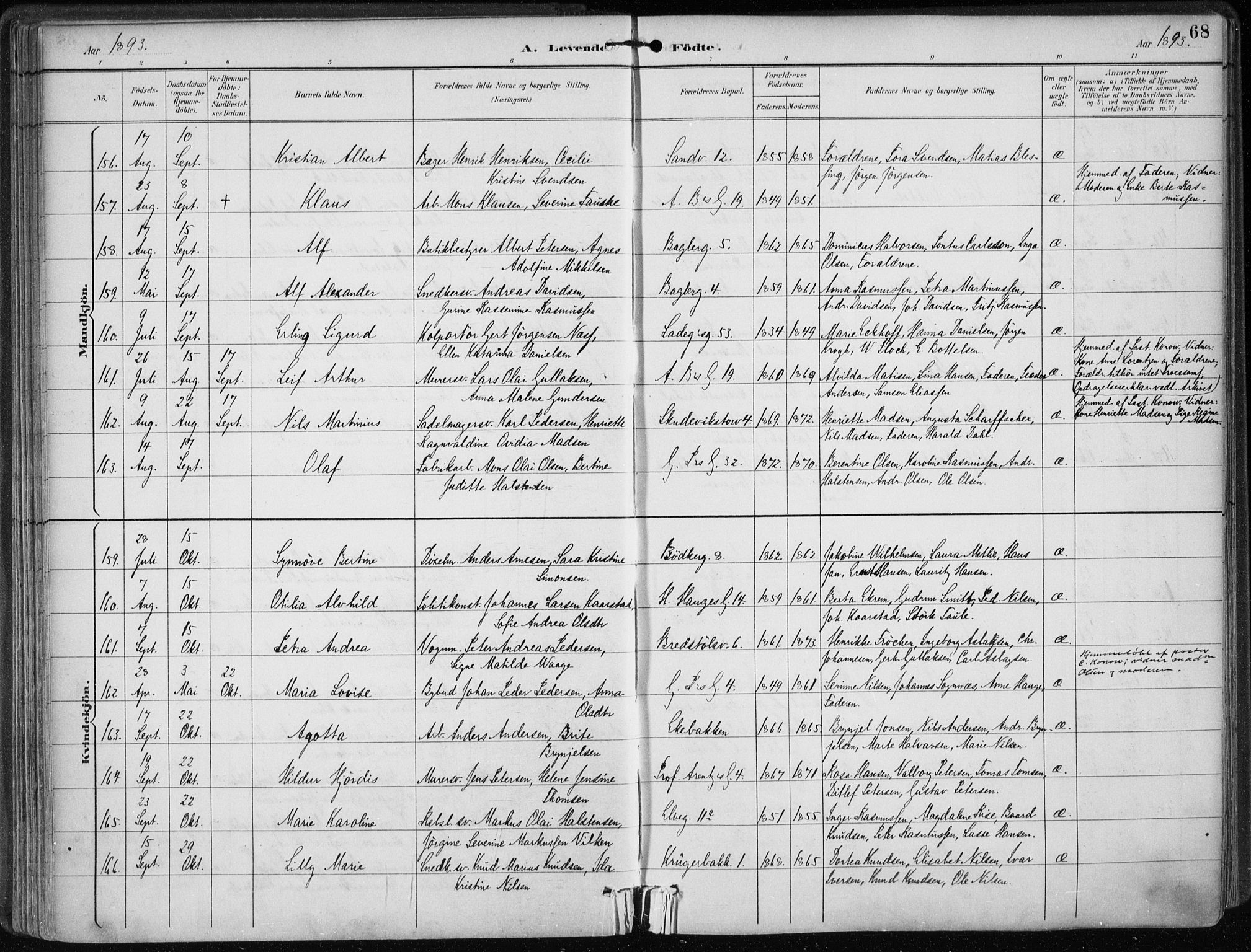 Sandviken Sokneprestembete, AV/SAB-A-77601/H/Ha/L0005: Parish register (official) no. B 2, 1891-1901, p. 68