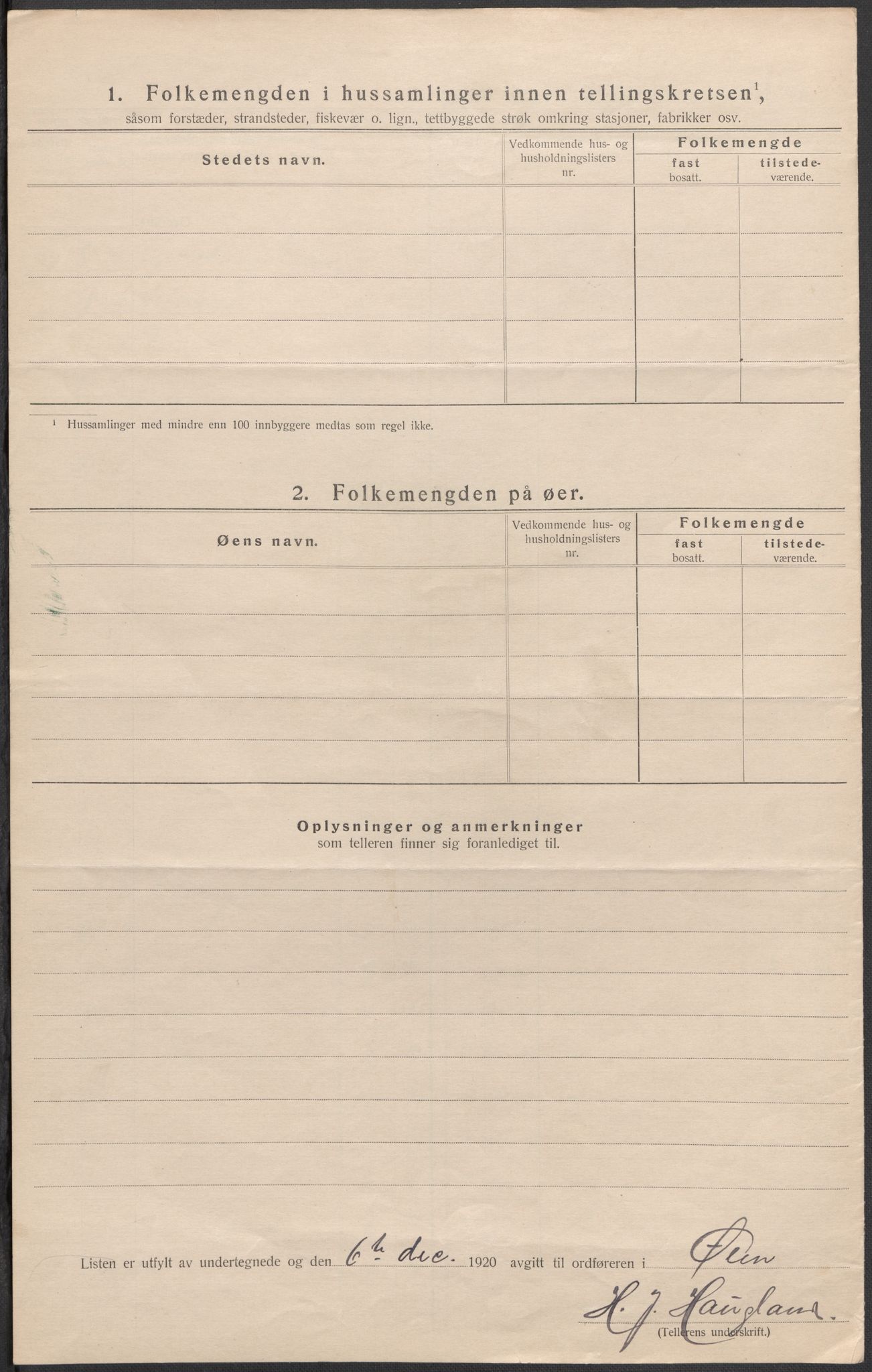 SAB, 1920 census for Ølen, 1920, p. 17