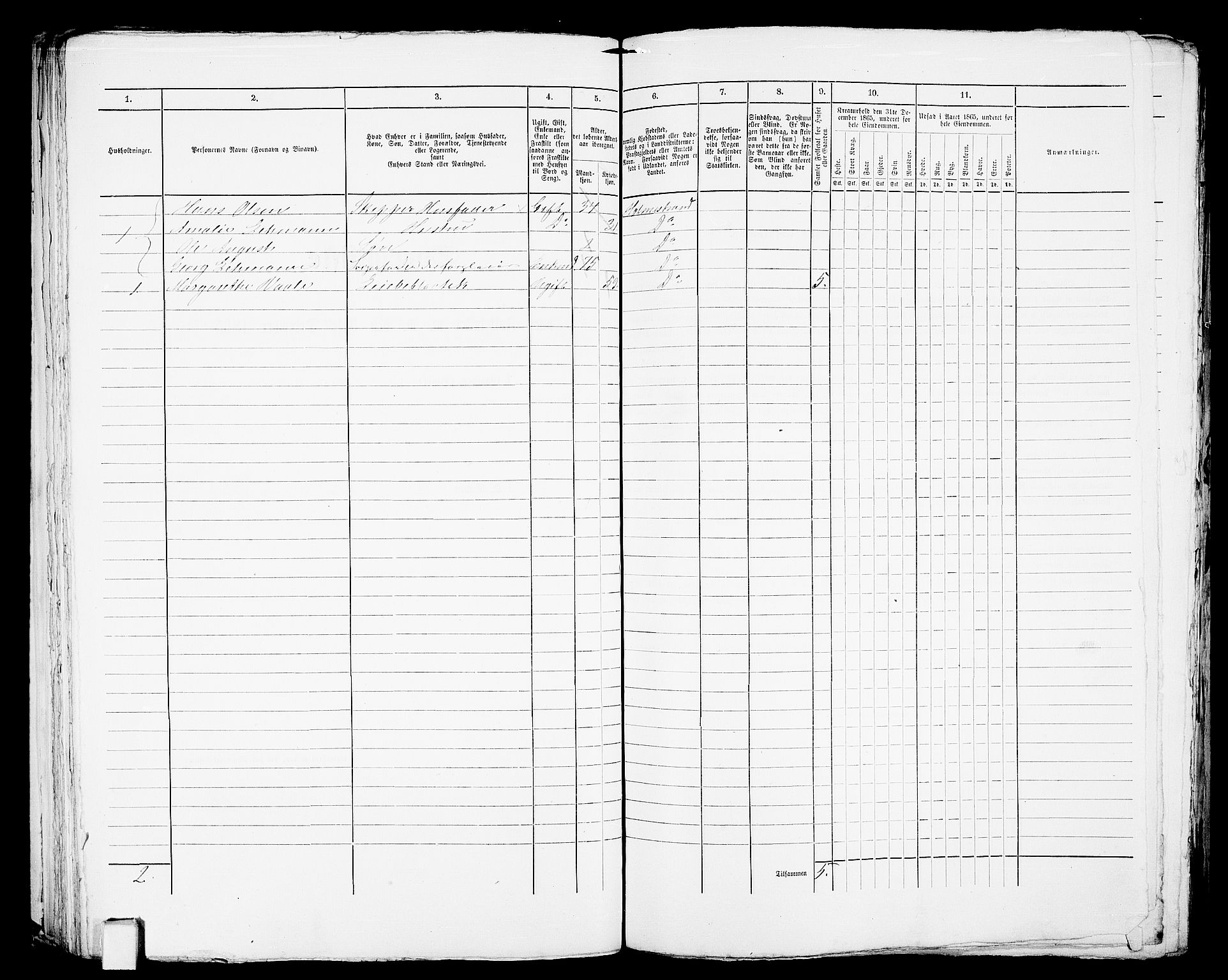 RA, 1865 census for Botne/Holmestrand, 1865, p. 142