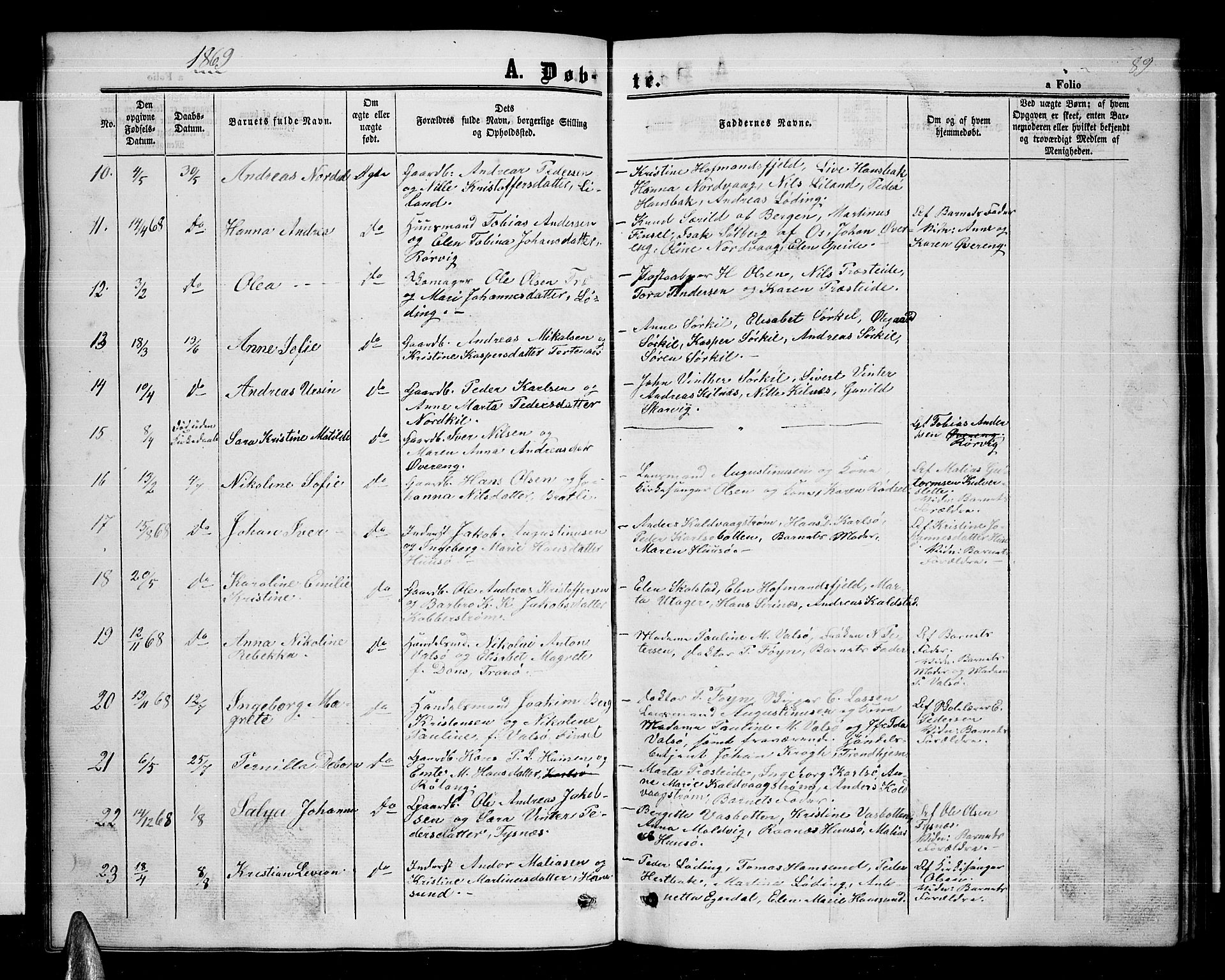 Ministerialprotokoller, klokkerbøker og fødselsregistre - Nordland, AV/SAT-A-1459/859/L0857: Parish register (copy) no. 859C03, 1854-1873, p. 89