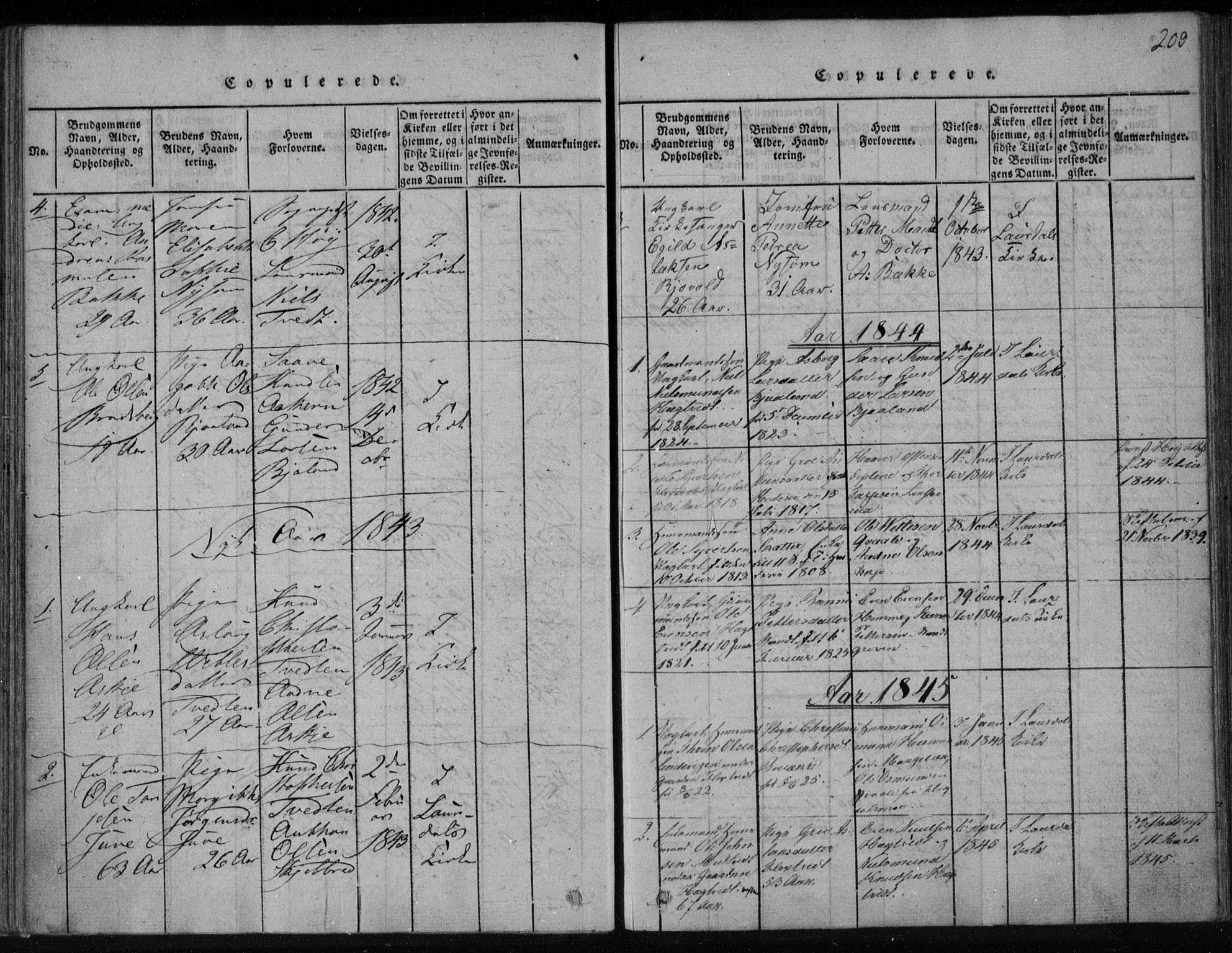 Lårdal kirkebøker, SAKO/A-284/F/Fa/L0005: Parish register (official) no. I 5, 1815-1860, p. 203