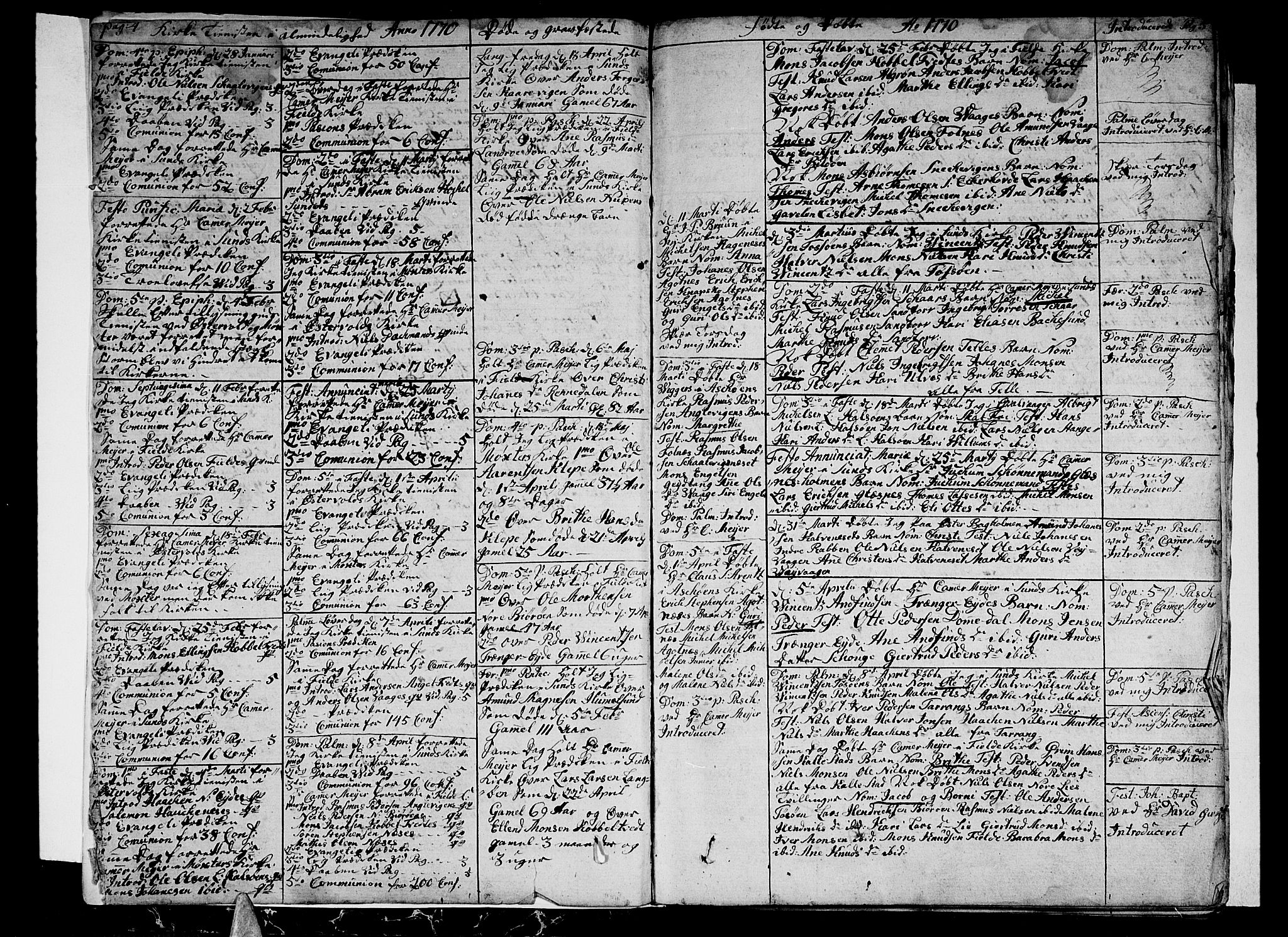 Sund sokneprestembete, SAB/A-99930: Parish register (official) no. A 5, 1770-1795, p. 4-5