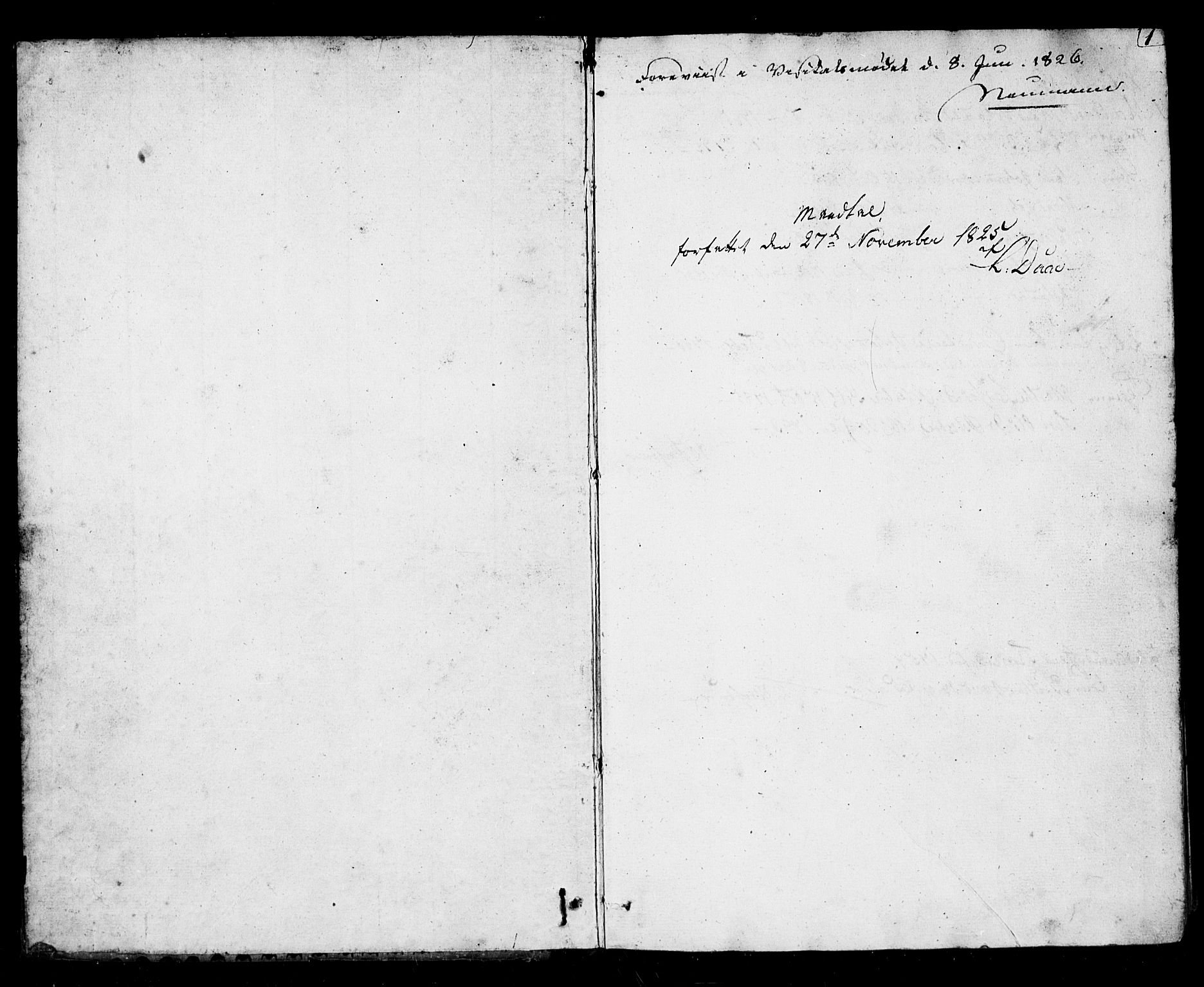 , Census 1825 for Lavik, 1825, p. 1