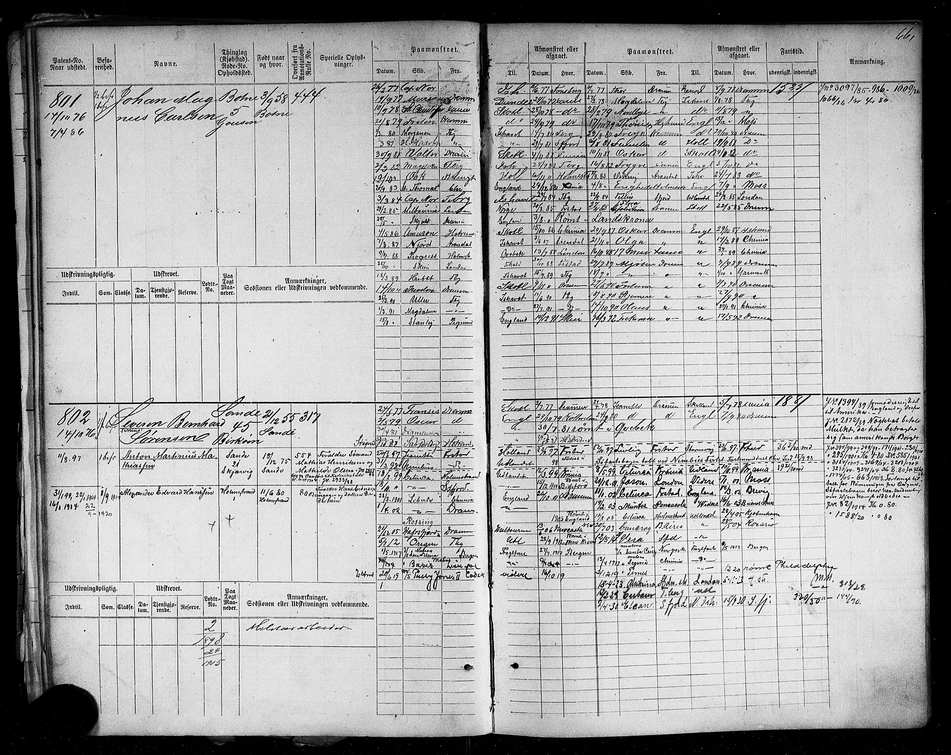 Holmestrand innrulleringskontor, AV/SAKO-A-1151/F/Fc/L0004: Hovedrulle, 1872-1913, p. 103