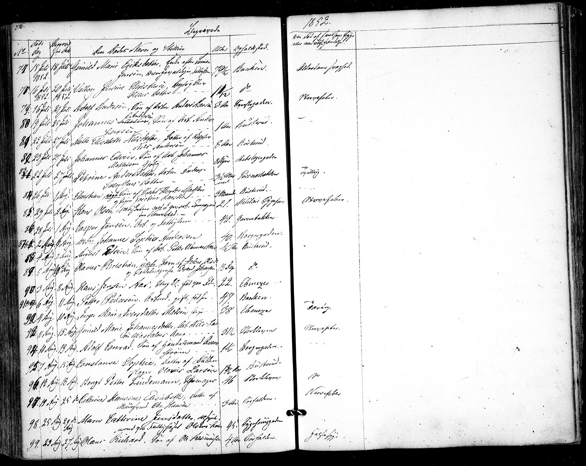 Halden prestekontor Kirkebøker, AV/SAO-A-10909/F/Fa/L0006: Parish register (official) no. I 6, 1845-1856, p. 376