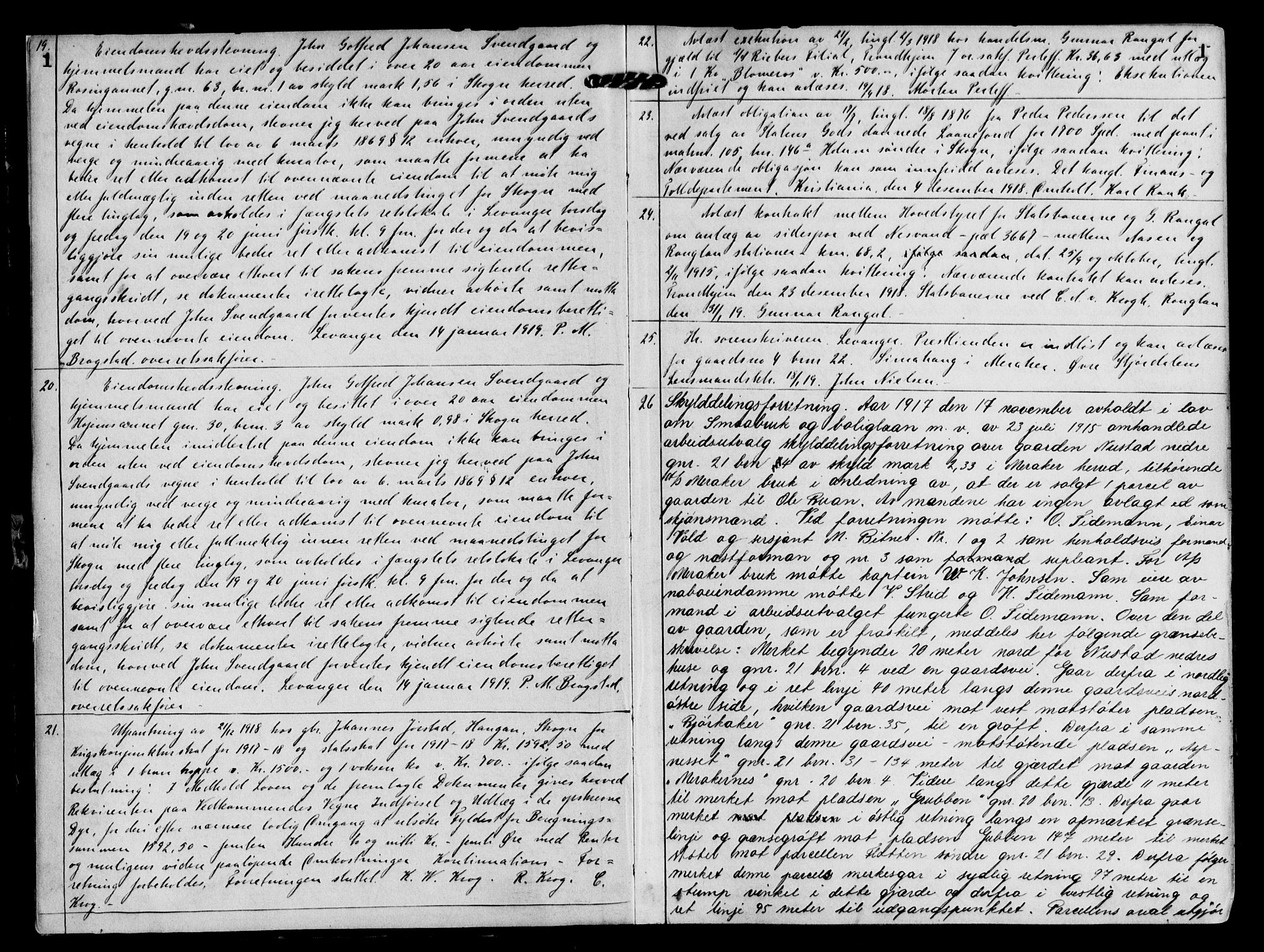 Stjør- og Verdal sorenskriveri, AV/SAT-A-4167/1/2/2C/L0045: Mortgage book no. 13, 1919-1920, p. 1