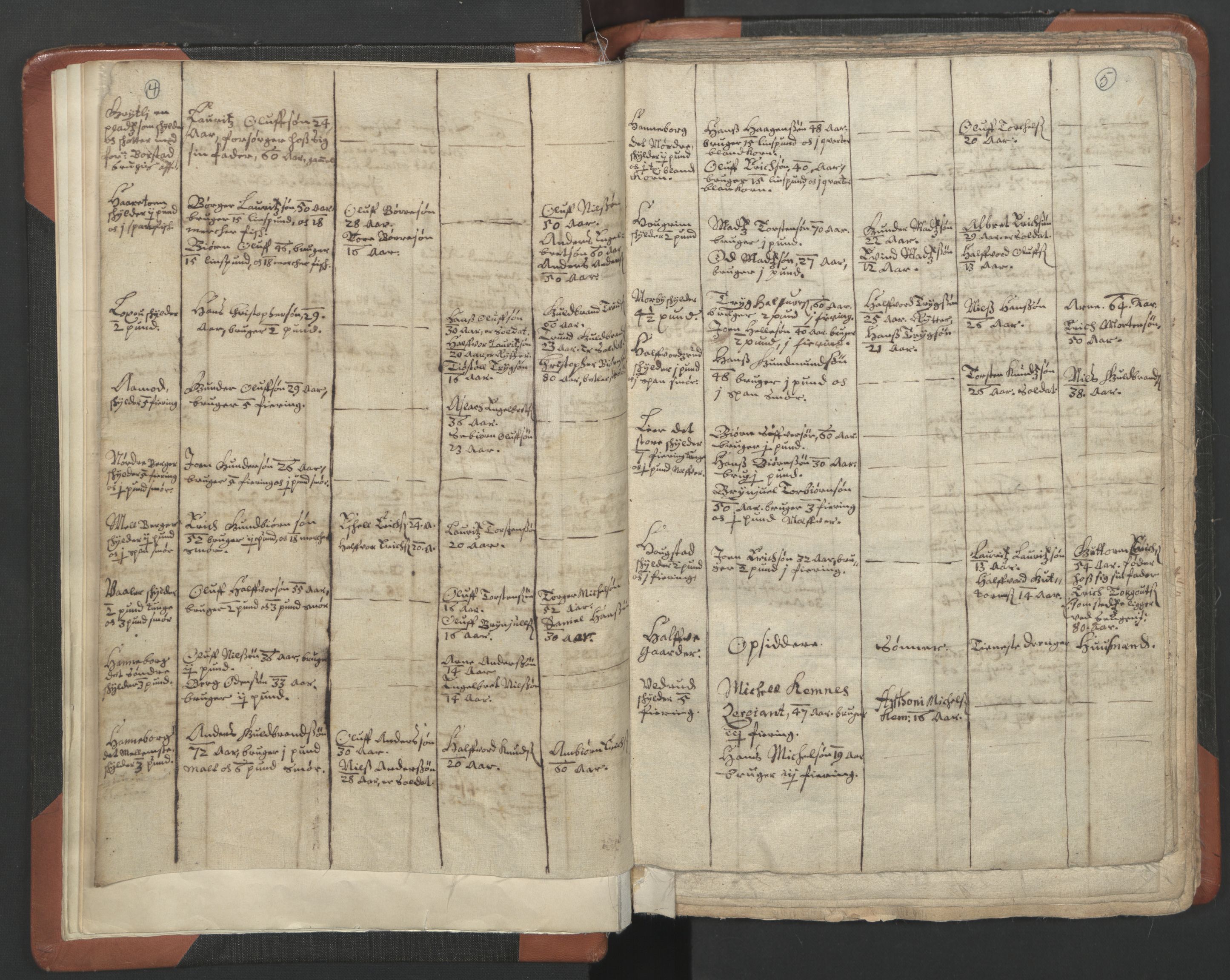 RA, Vicar's Census 1664-1666, no. 3: Nedre Romerike deanery, 1664-1666, p. 4-5