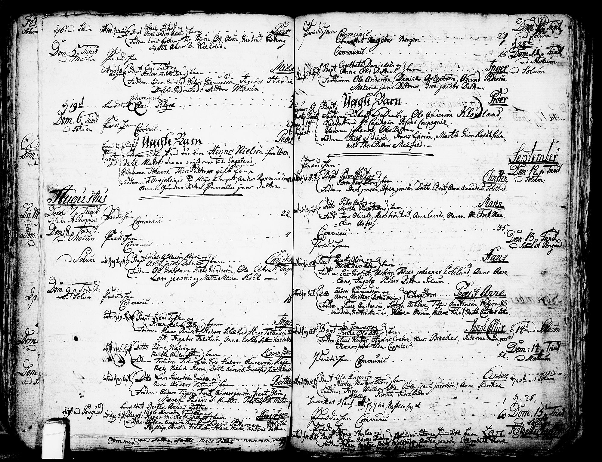 Solum kirkebøker, SAKO/A-306/F/Fa/L0002: Parish register (official) no. I 2, 1713-1761, p. 123