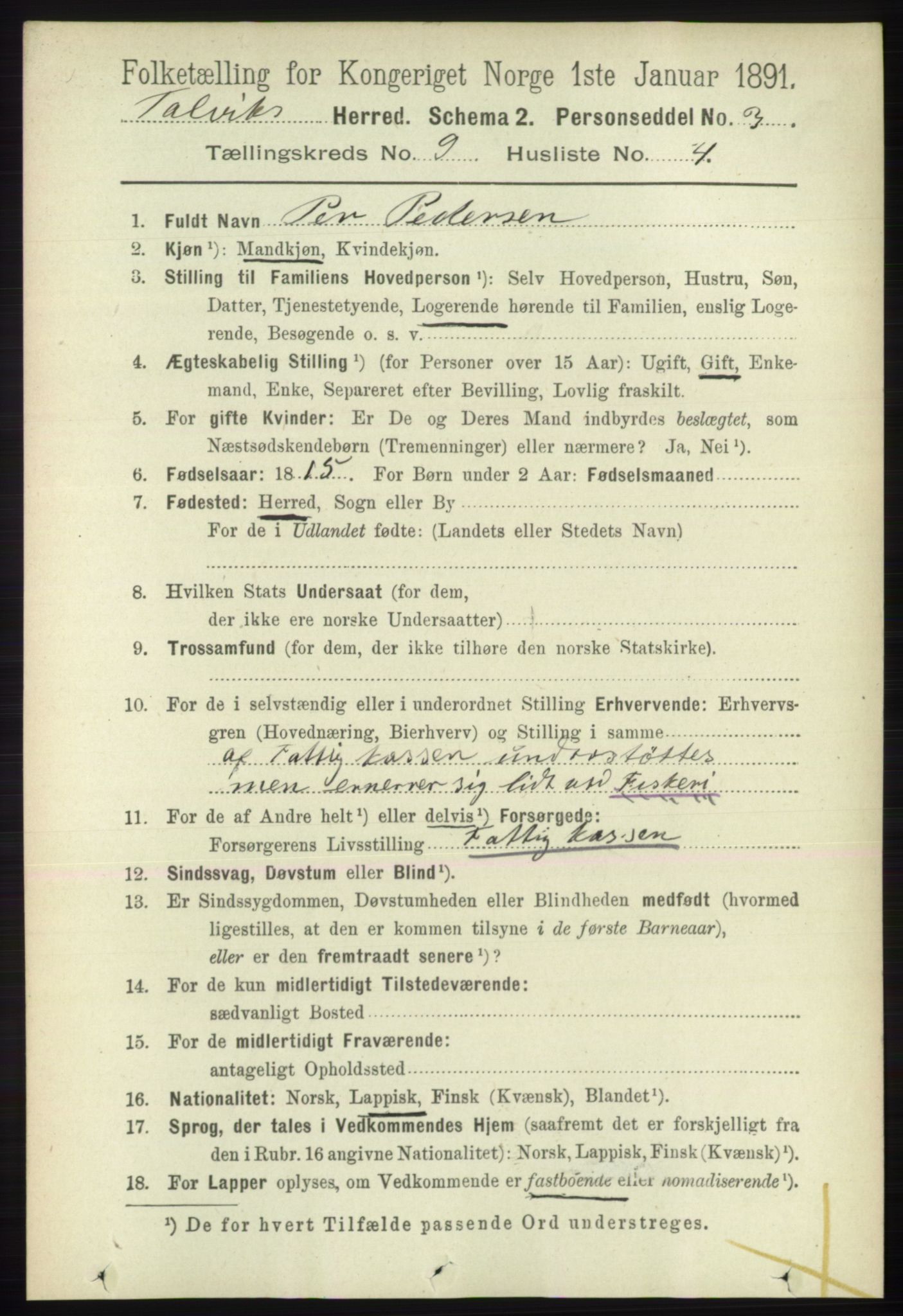 RA, 1891 census for 2013 Talvik, 1891, p. 2192