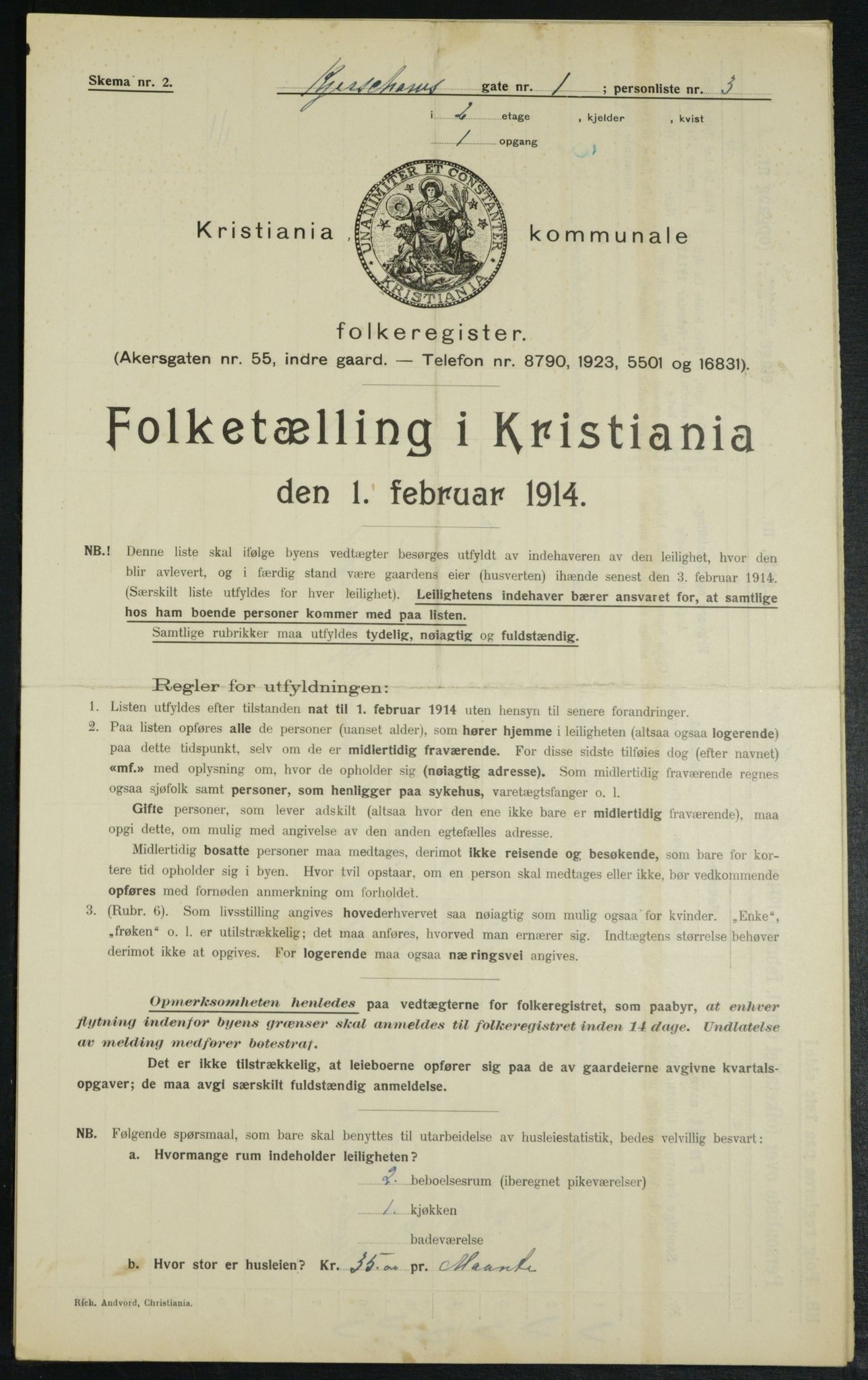 OBA, Municipal Census 1914 for Kristiania, 1914, p. 49376