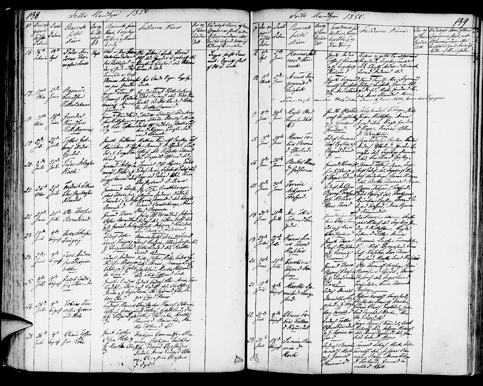 Strand sokneprestkontor, AV/SAST-A-101828/H/Ha/Haa/L0005: Parish register (official) no. A 5, 1833-1854, p. 138-139