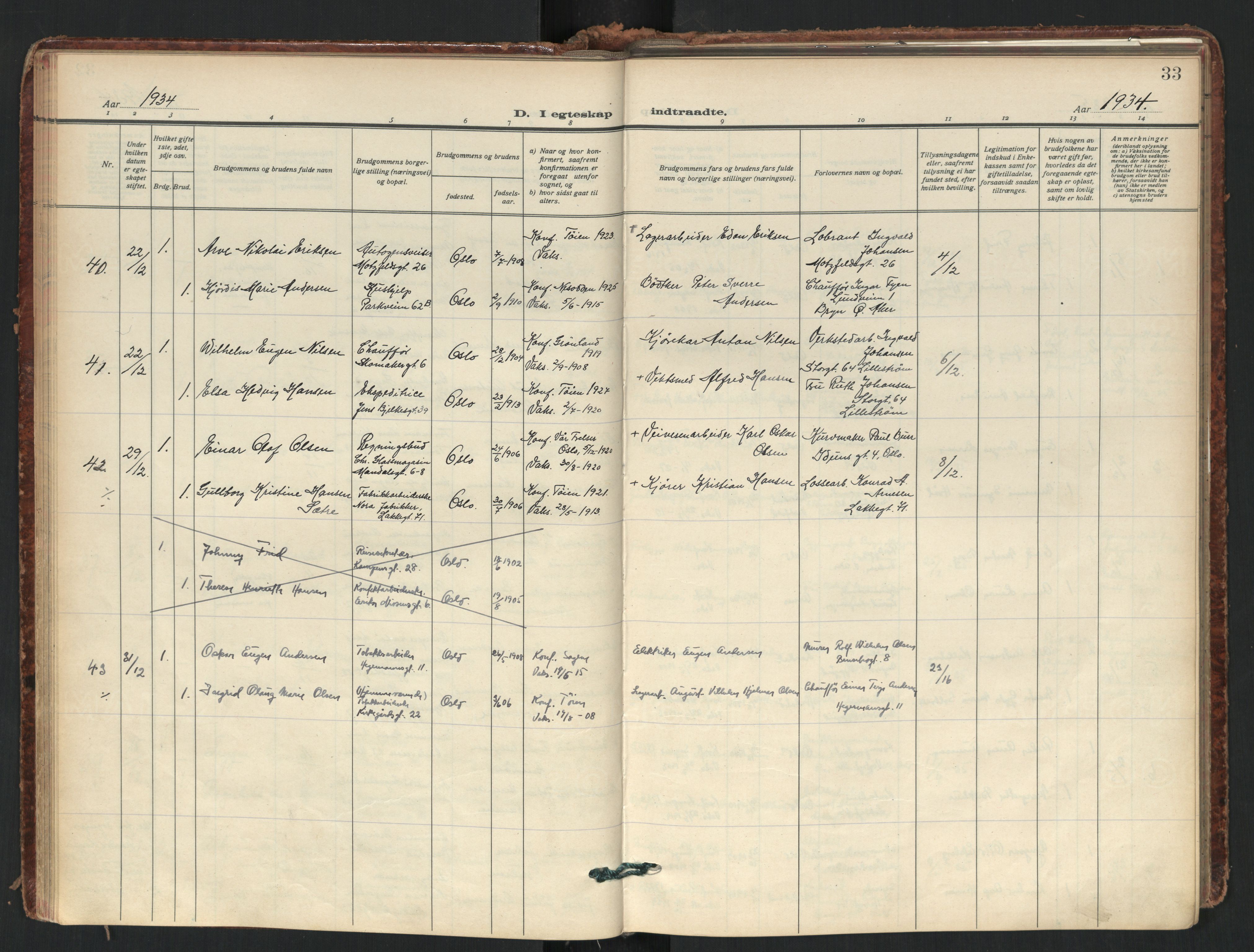 Tøyen prestekontor Kirkebøker, AV/SAO-A-10167a/F/Fa/L0006: Parish register (official) no. I 6, 1931-1966, p. 33