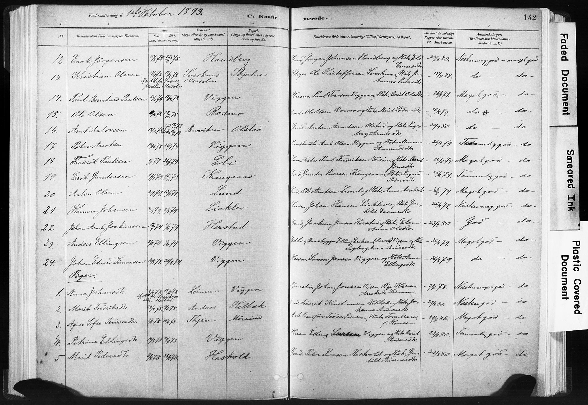 Ministerialprotokoller, klokkerbøker og fødselsregistre - Sør-Trøndelag, SAT/A-1456/665/L0773: Parish register (official) no. 665A08, 1879-1905, p. 142