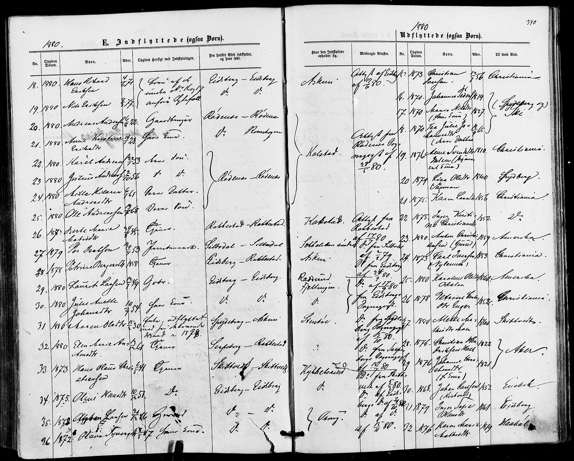 Askim prestekontor Kirkebøker, AV/SAO-A-10900/F/Fa/L0006: Parish register (official) no. 6, 1874-1881, p. 340