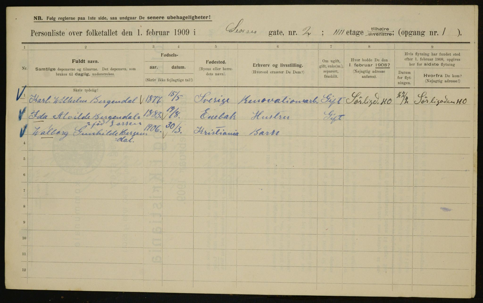 OBA, Municipal Census 1909 for Kristiania, 1909, p. 85924