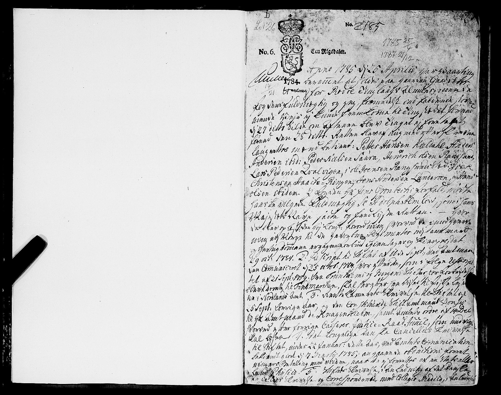 Helgeland sorenskriveri, SAT/A-0004/1/1A/L0031: Tingbok 23, 1785-1788, p. 0b-1a