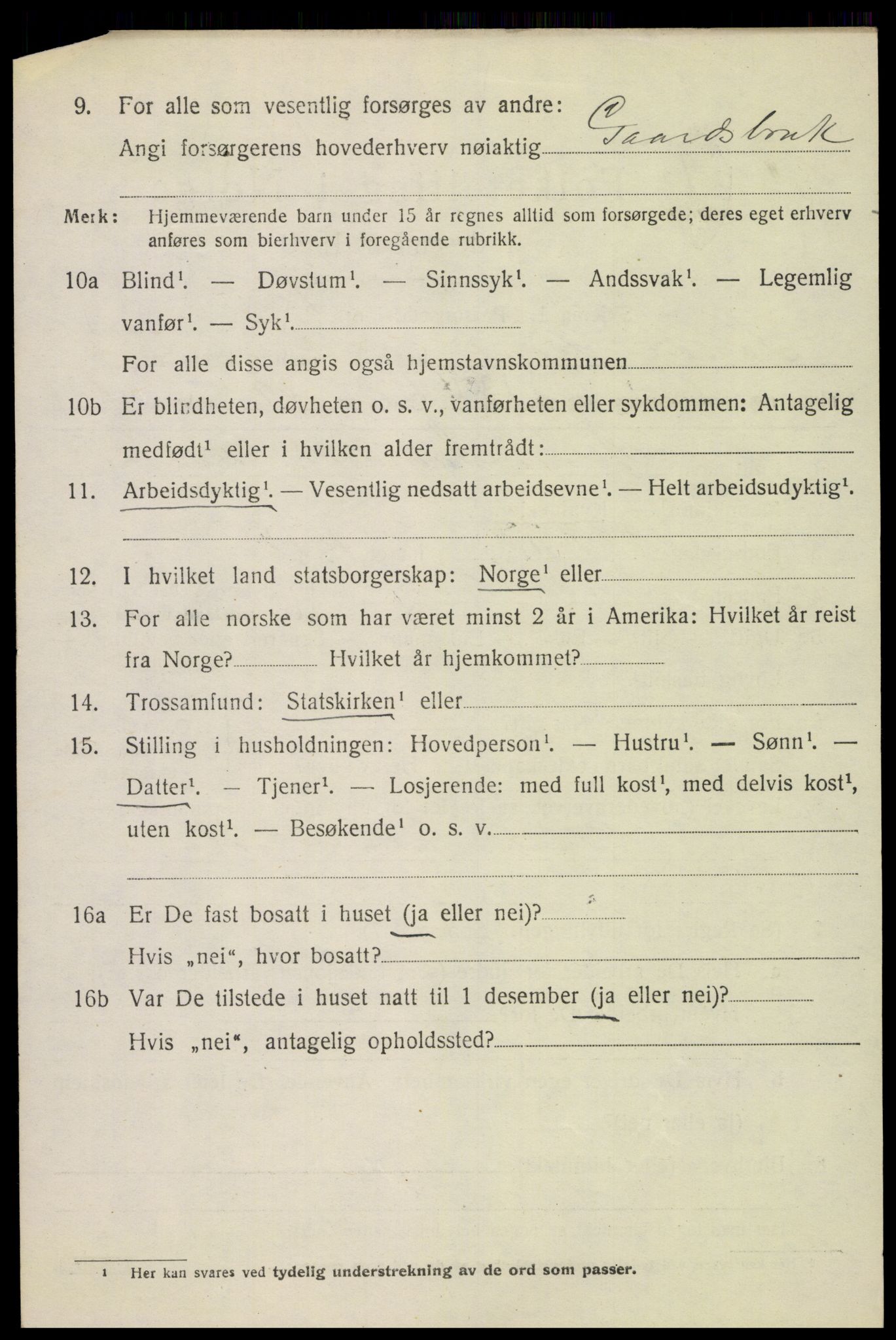 SAH, 1920 census for Sør-Fron, 1920, p. 3478