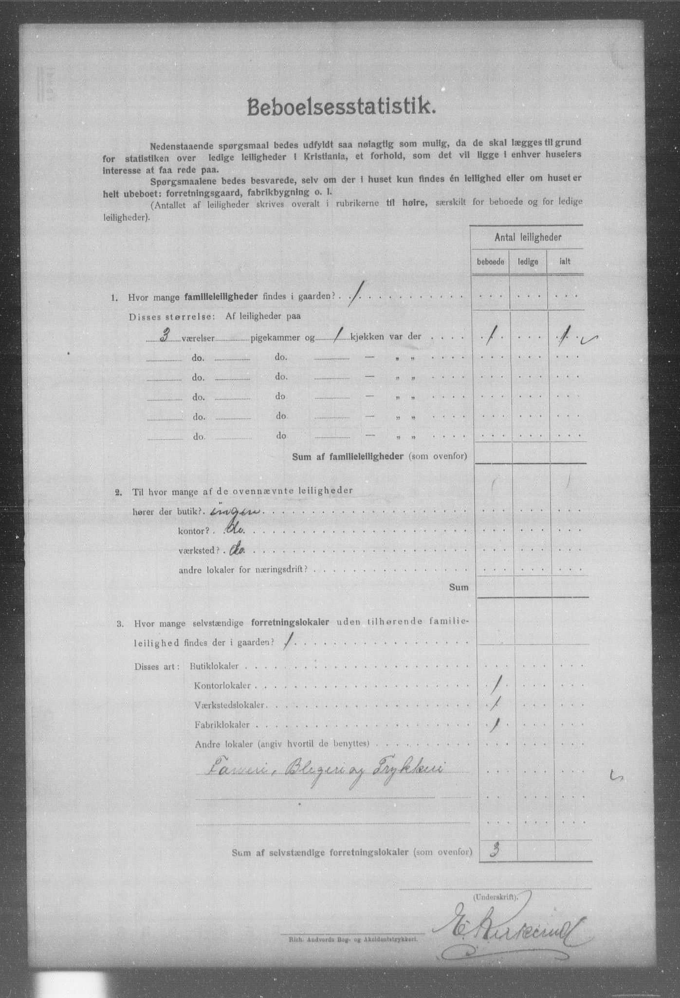 OBA, Municipal Census 1904 for Kristiania, 1904, p. 1832